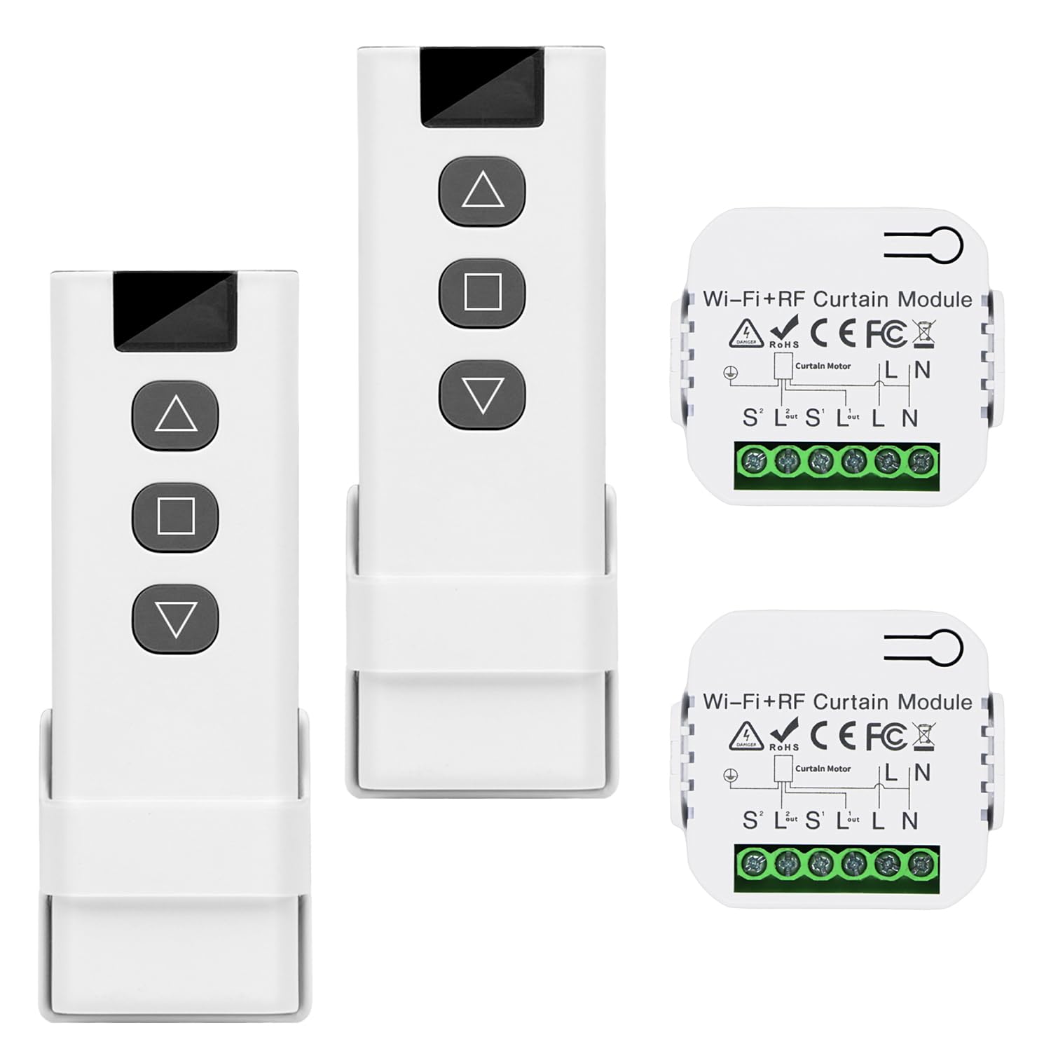 2 Pezzi Interruttore Tapparelle WiFi con Telecomandi RF - immagine 1