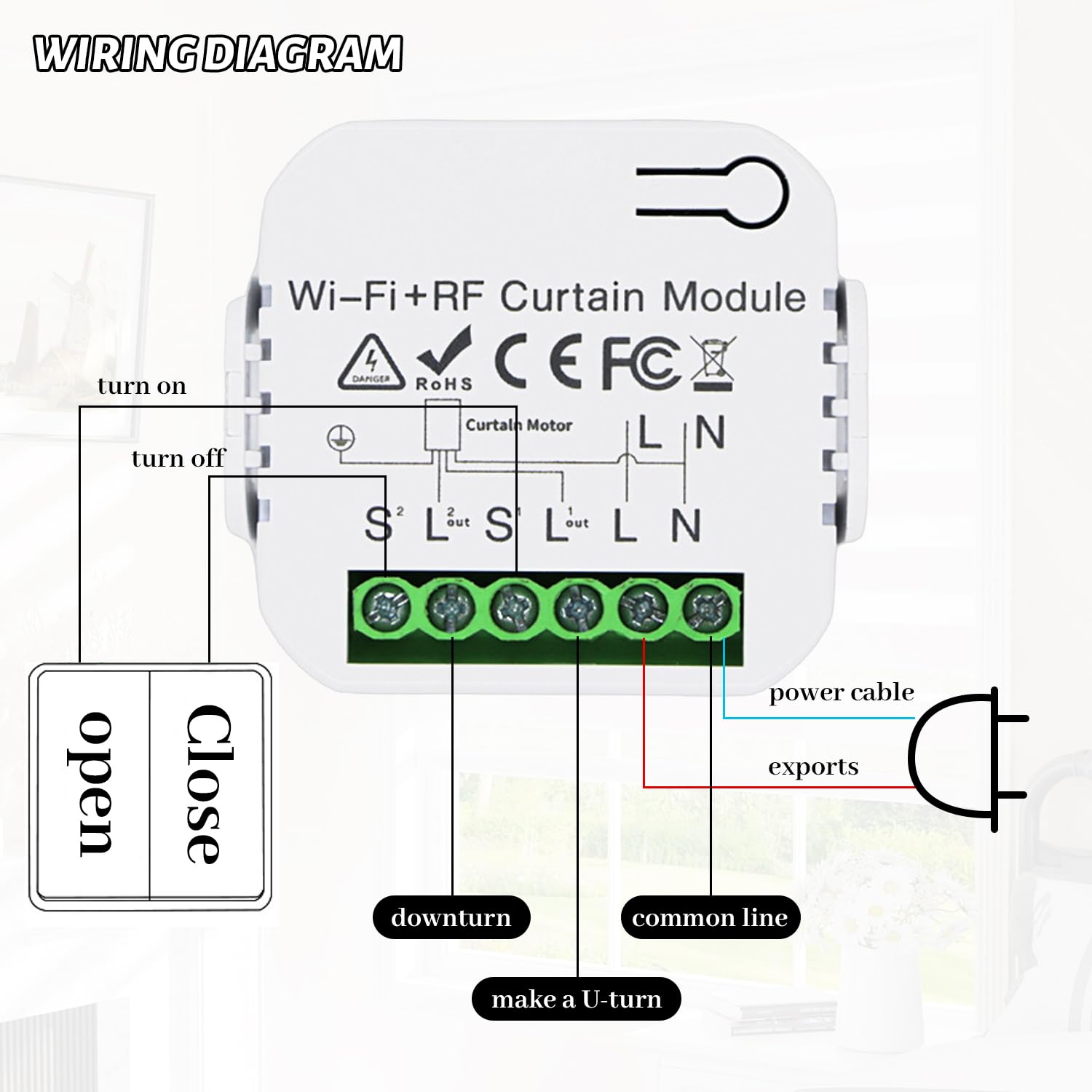 2 Pezzi Interruttore Tapparelle WiFi con Telecomandi RF - immagine 5