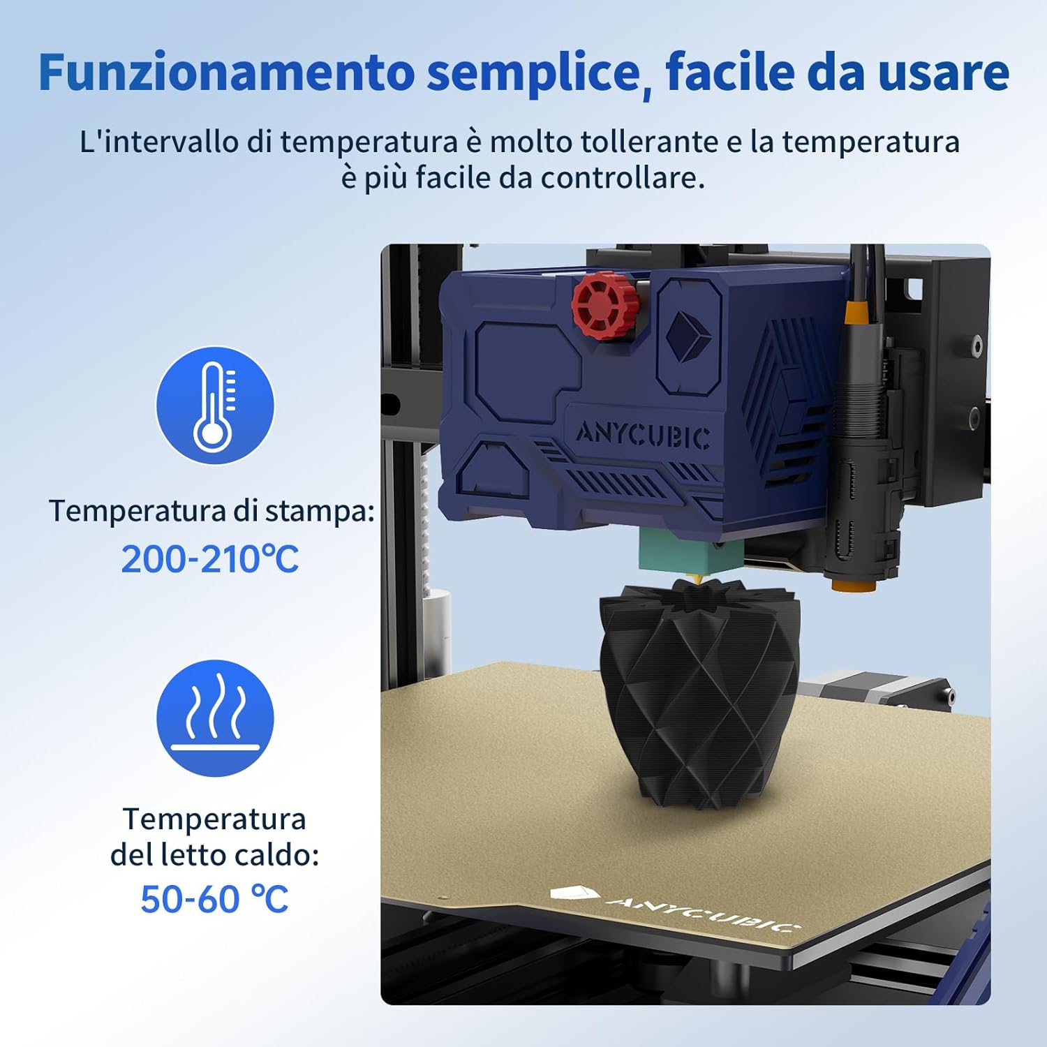 Anycubic Filamento PLA 1.75mm per Stampante 3D, Nero 2KG - immagine 3