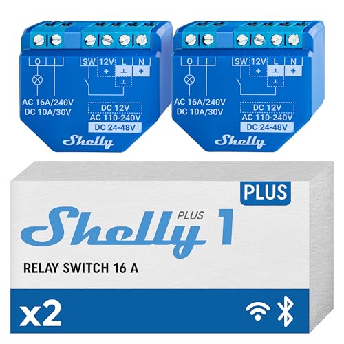 Shelly Plus 1 interruttore WiFi, confezione da 2 pezzi