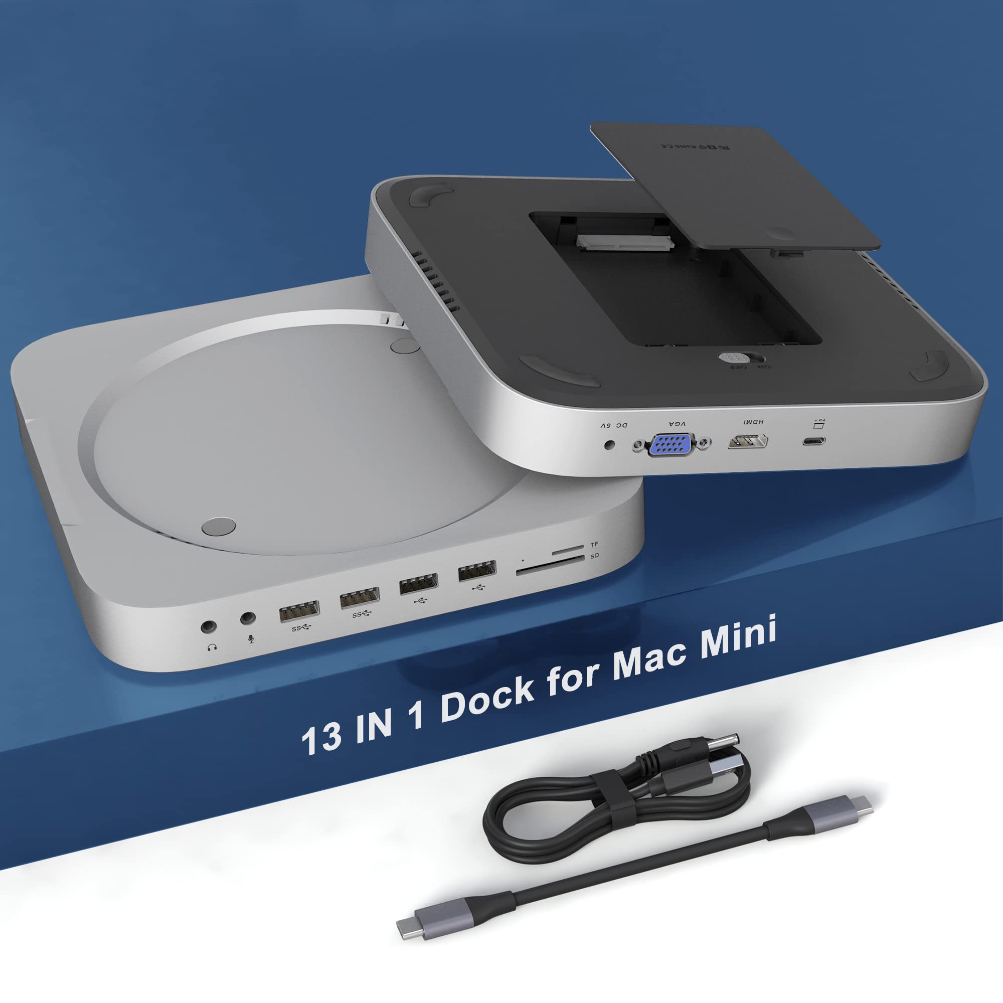 Dock 13 in 1 per Mac Mini M1 con Slot SSD/HDD