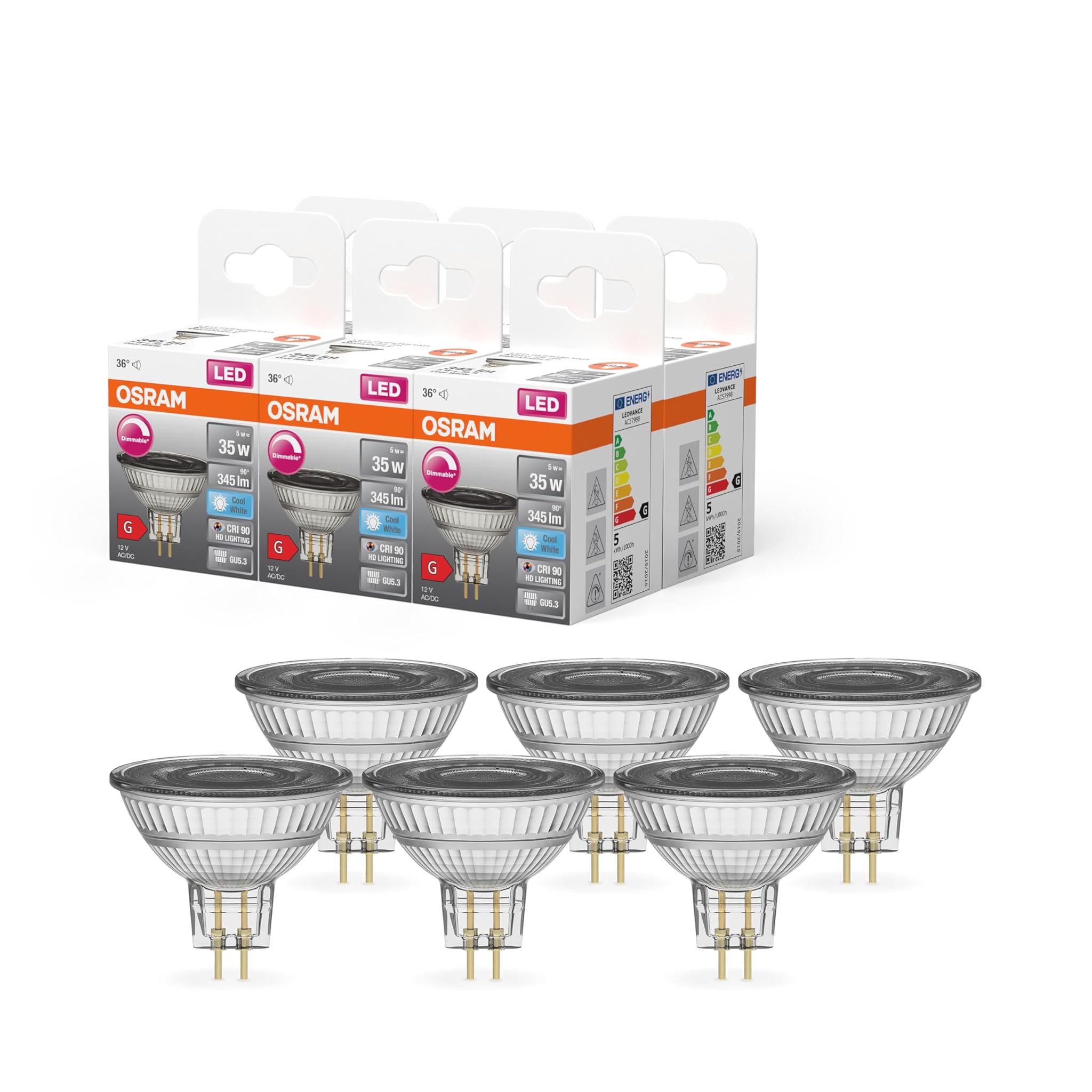 Osram Lampada a Riflettore Superstar GU5.3 (6-Confezione)