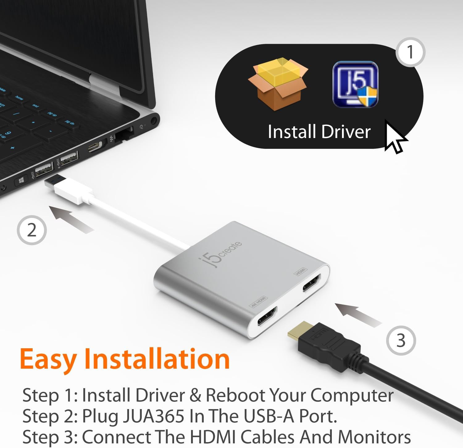 J5create Adattatore USB-A a Doppio HDMI 4K Ultra HD - immagine 6