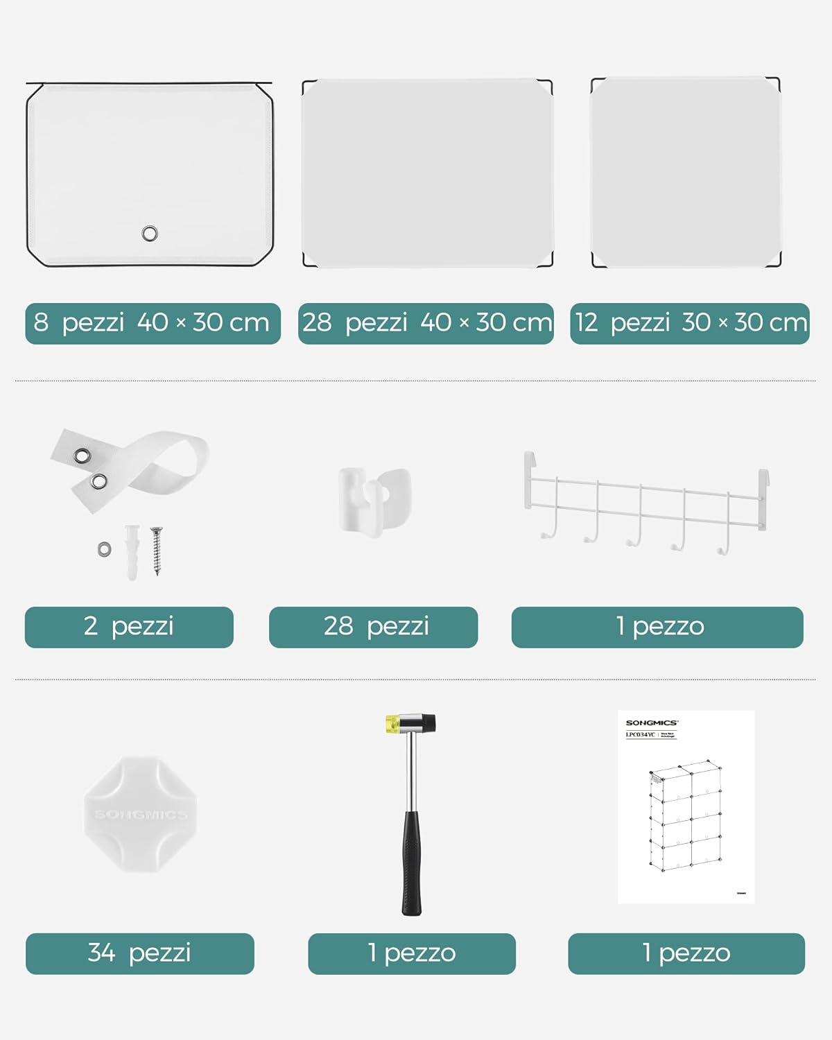 Songmics Scarpiera Modulare a 8 Scomparti, Bianca - immagine 8