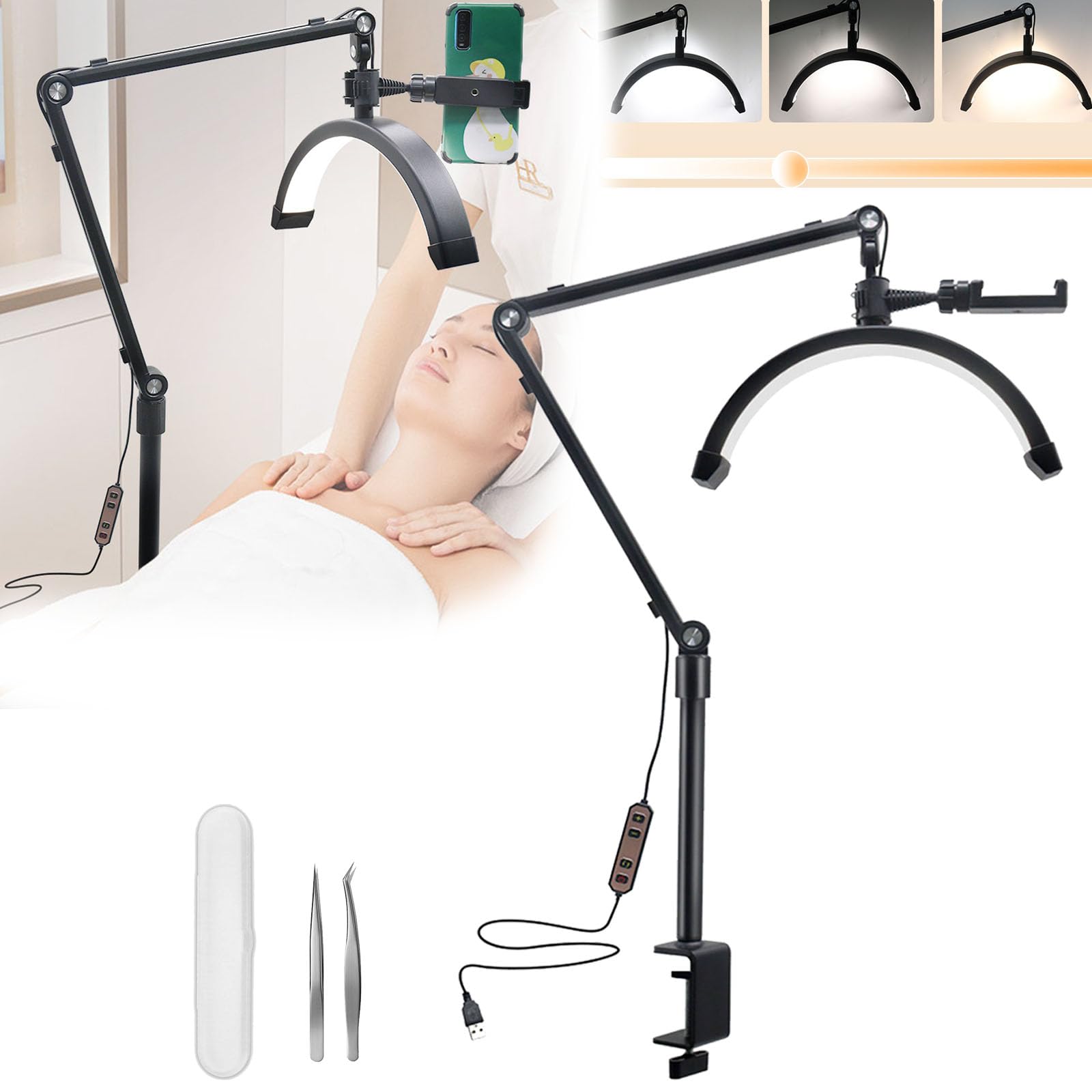 Aisny Lampada a Mezzaluna Dimmerabile 10W per Ciglia