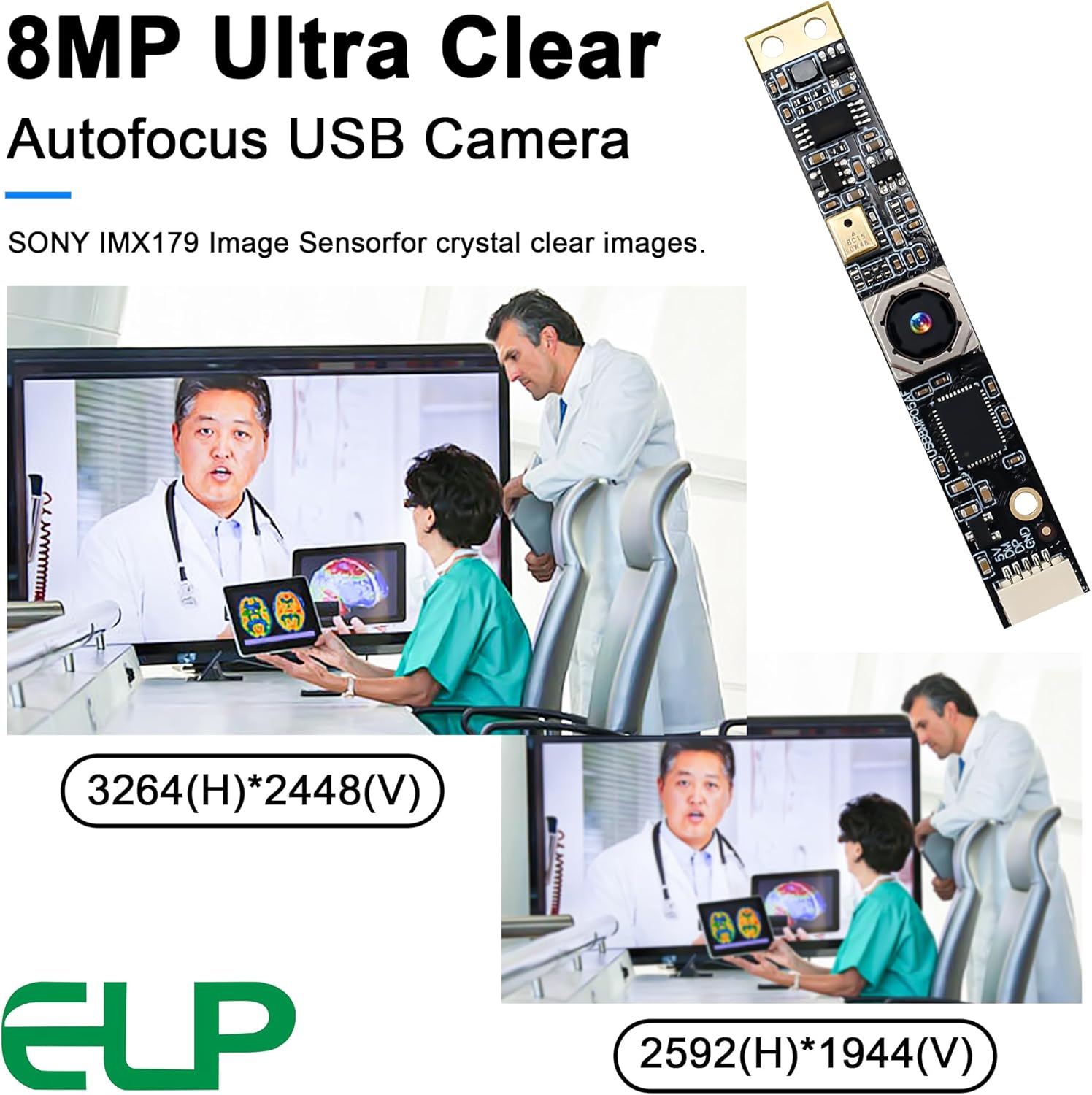 G Modulo Fotocamera USB 8 MP con Microfono, Autofocus - immagine 7