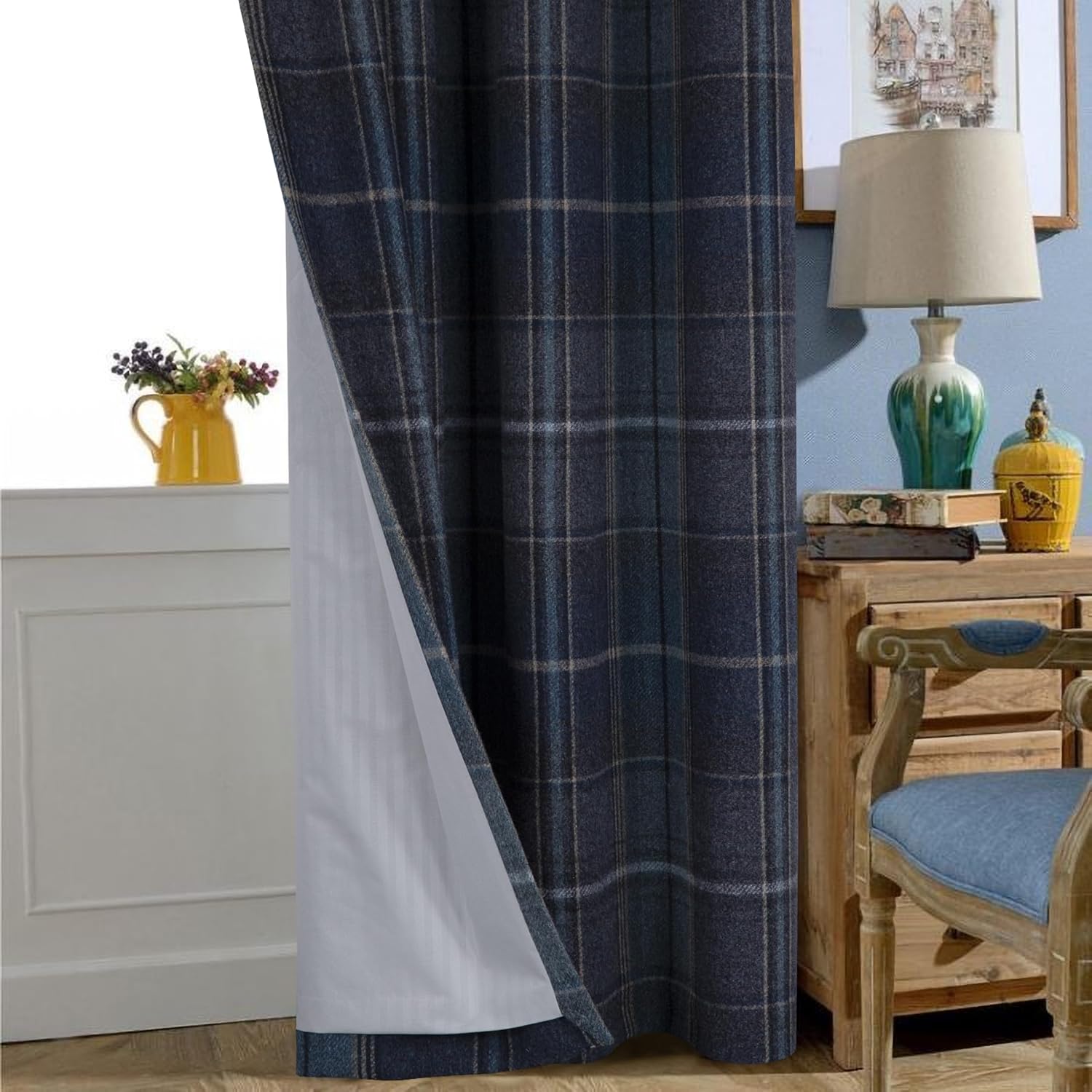 Always4u Tende Oscuranti 100% con Occhielli, Blu Scuro - immagine 5