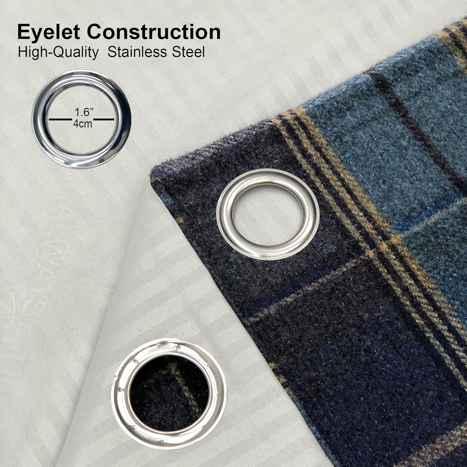 Always4u Tende Oscuranti 100% con Occhielli, Blu Scuro - immagine 6