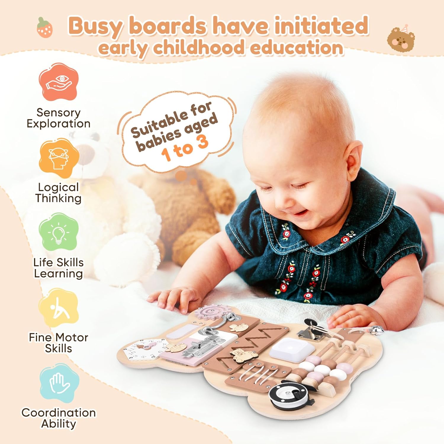 Busy Board per Bambini - Pannello Sensoriale Montessori - immagine 5