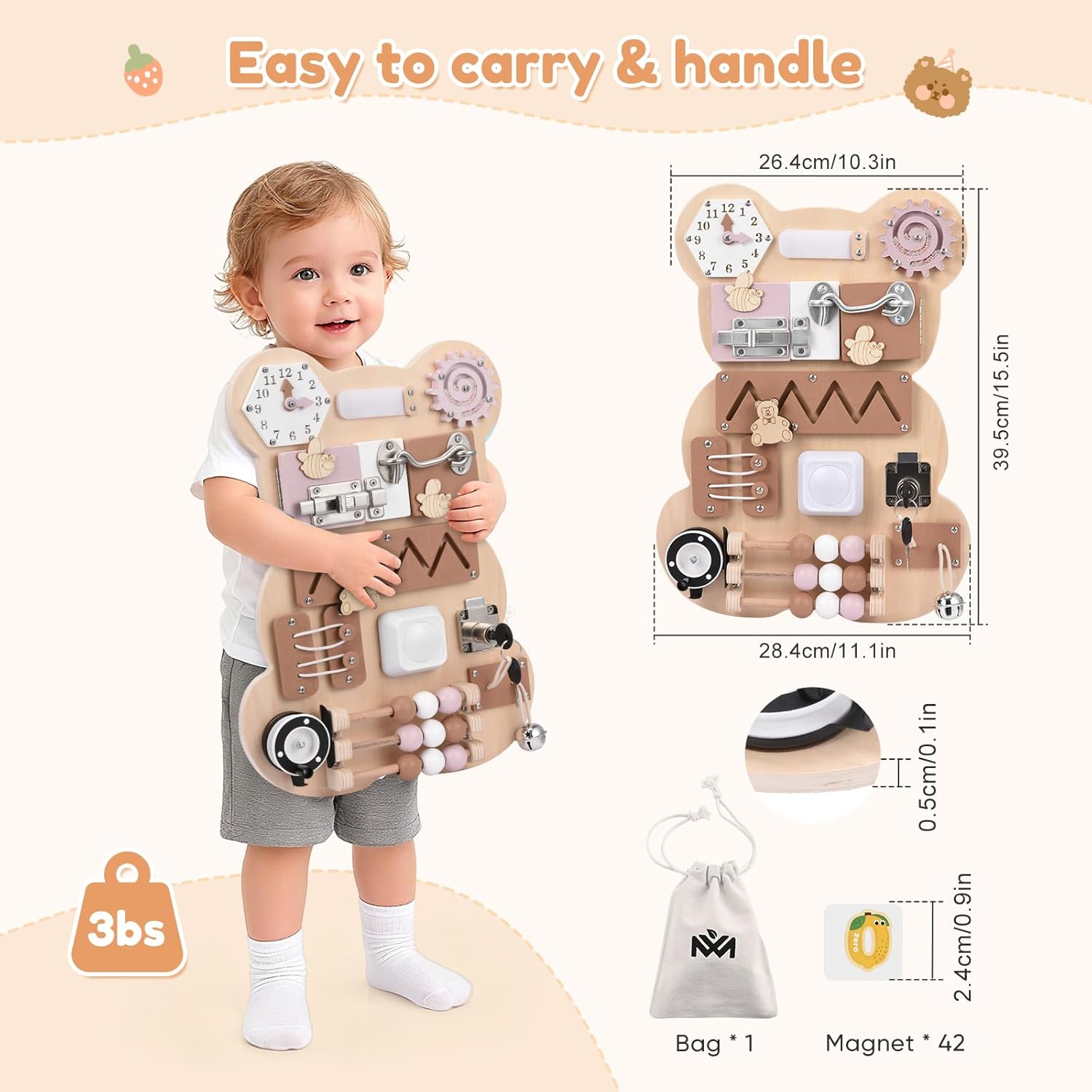 Busy Board per Bambini - Pannello Sensoriale Montessori - immagine 6