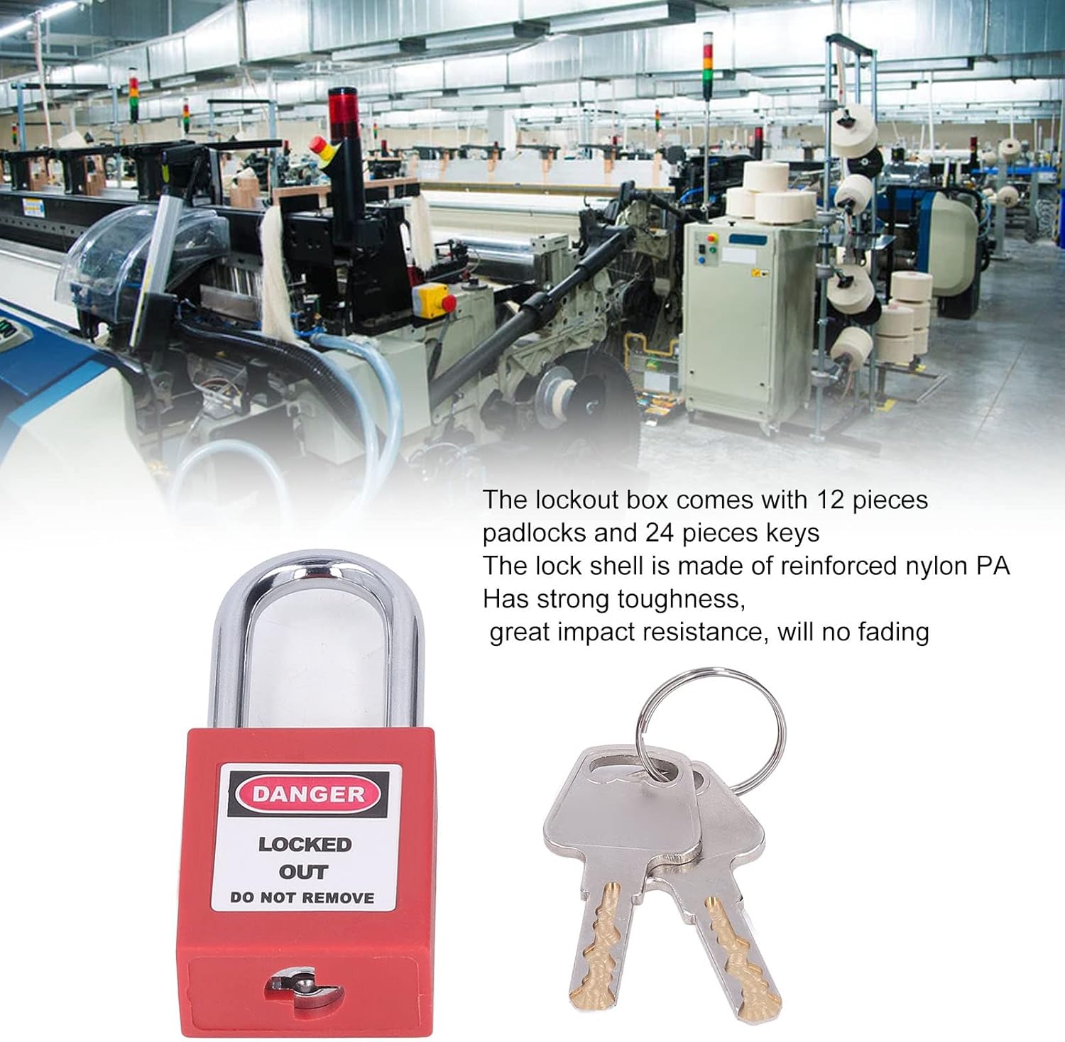 Lockout Tagout Lock Box Set con 12 Lucchetti - immagine 2