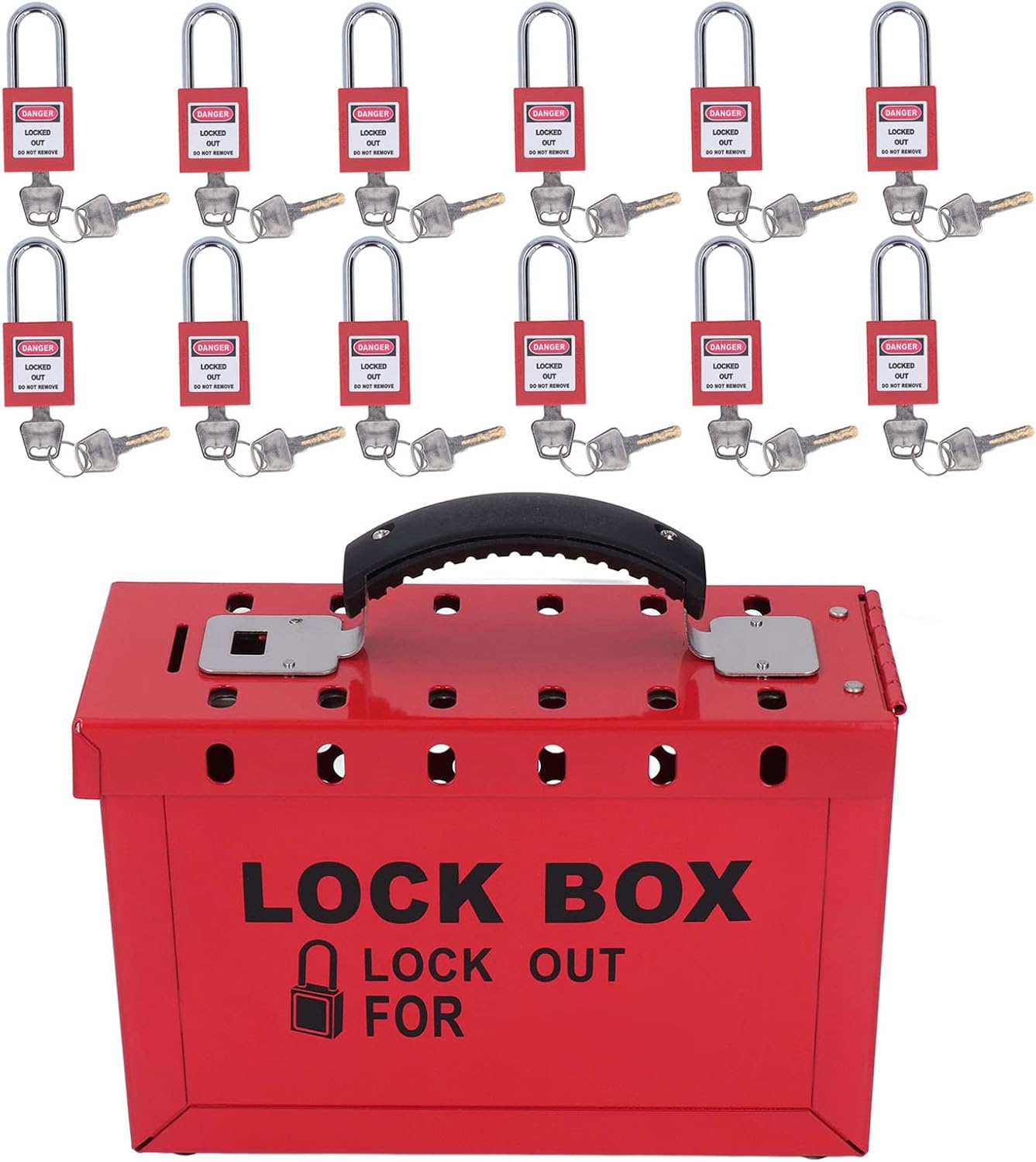 Lockout Tagout Lock Box Set con 12 Lucchetti - immagine 5