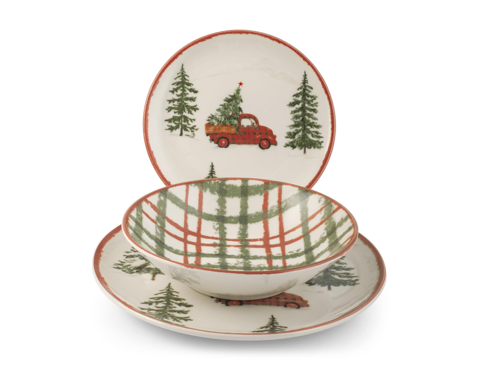 H&h Servizio Piatti Natalizio 12 Pezzi Adventure