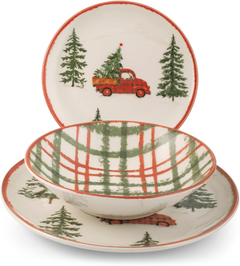 H&h Servizio Piatti Natalizio 12 Pezzi Adventure - immagine 1