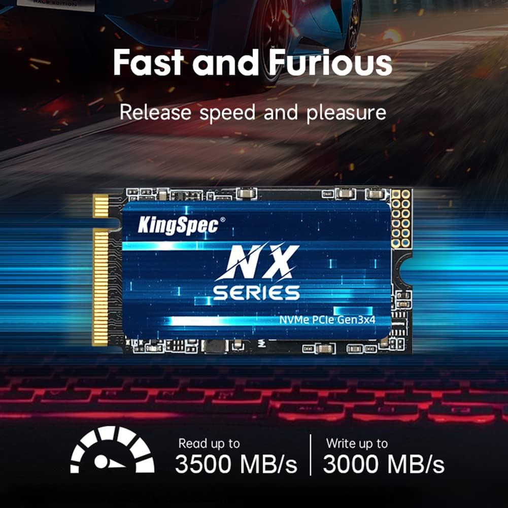 Kingspec 1TB M.2 2242 SSD PCIe 3.0 NVMe - immagine 2