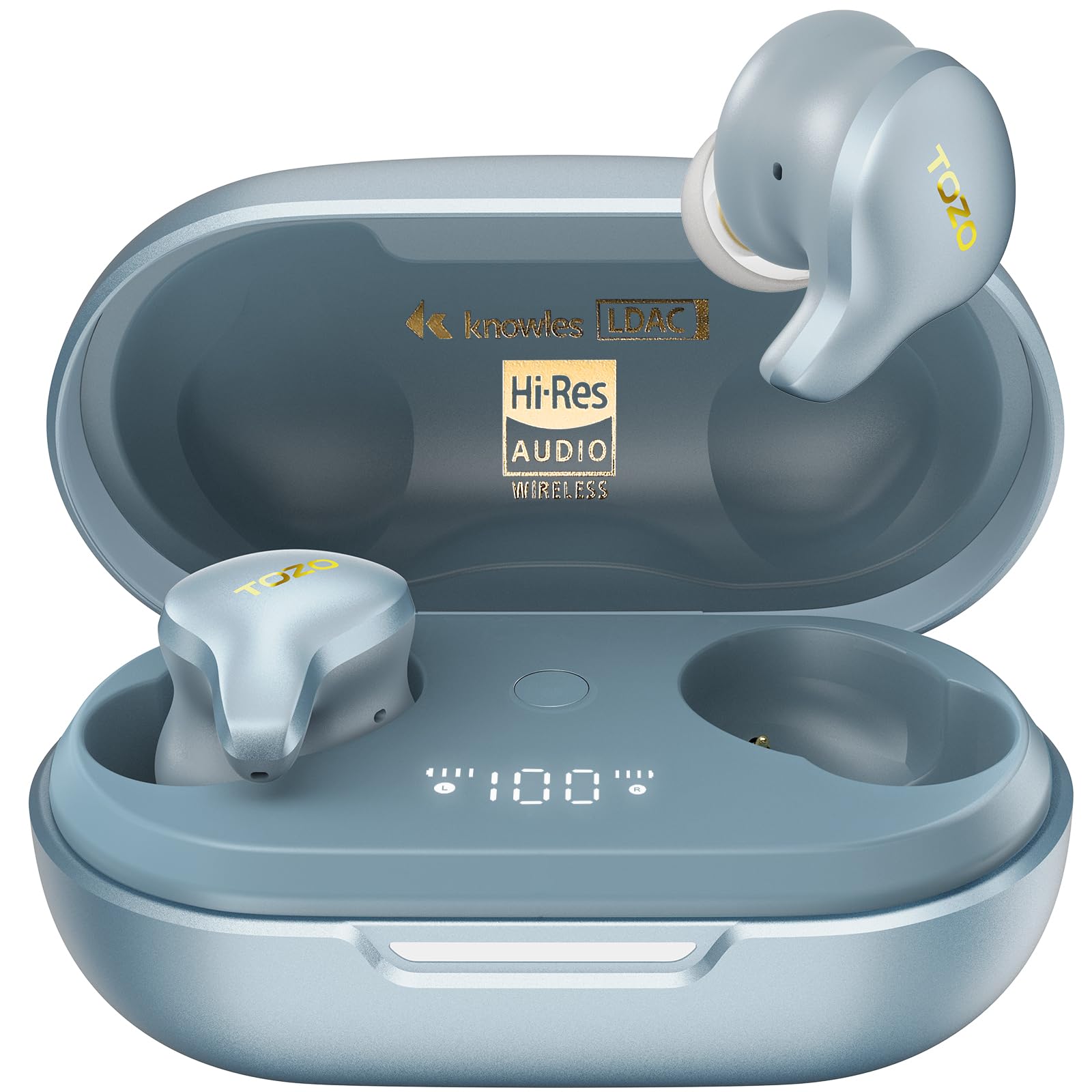 Tozo Golden X1 Cuffie Bluetooth 5.3 Ibrido ANC, Blu