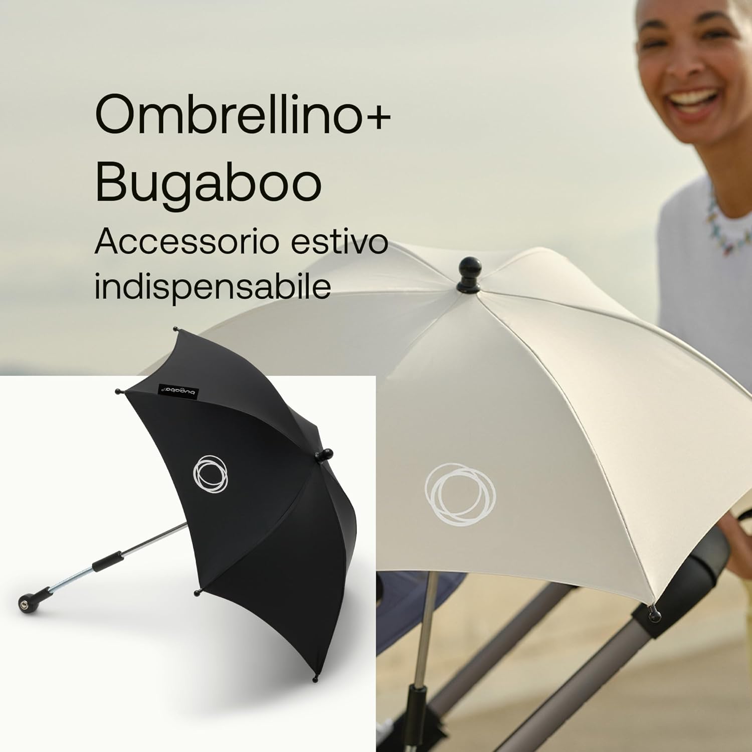 Ombrellino parasole+ Bugaboo, nero - immagine 2
