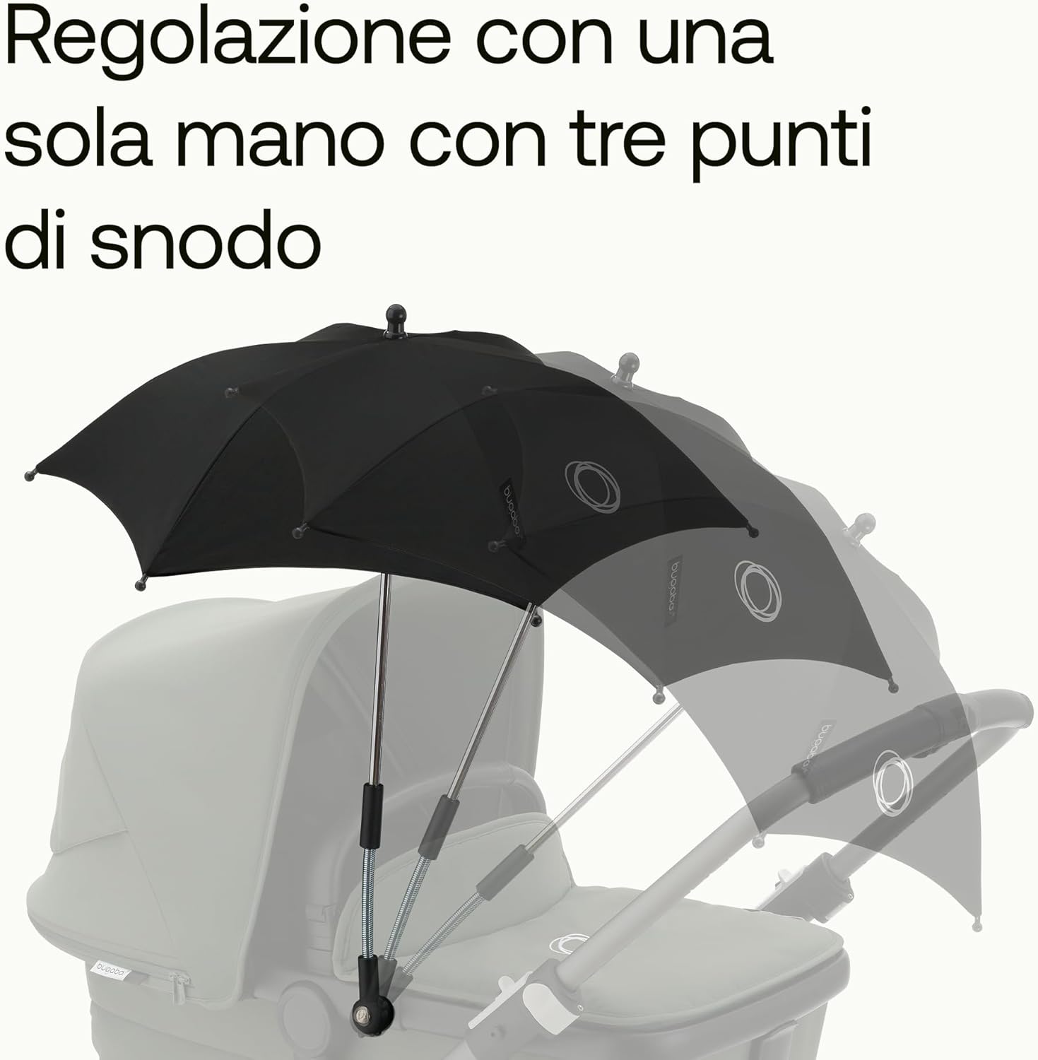 Ombrellino parasole+ Bugaboo, nero - immagine 5