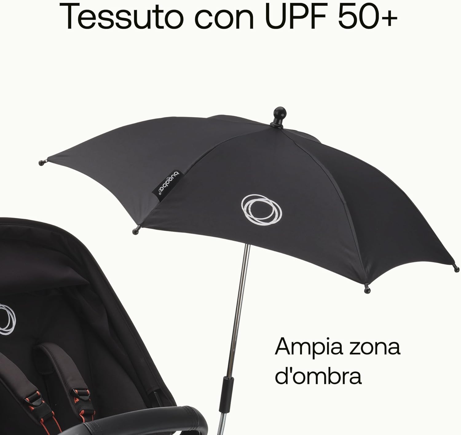 Ombrellino parasole+ Bugaboo, nero - immagine 6