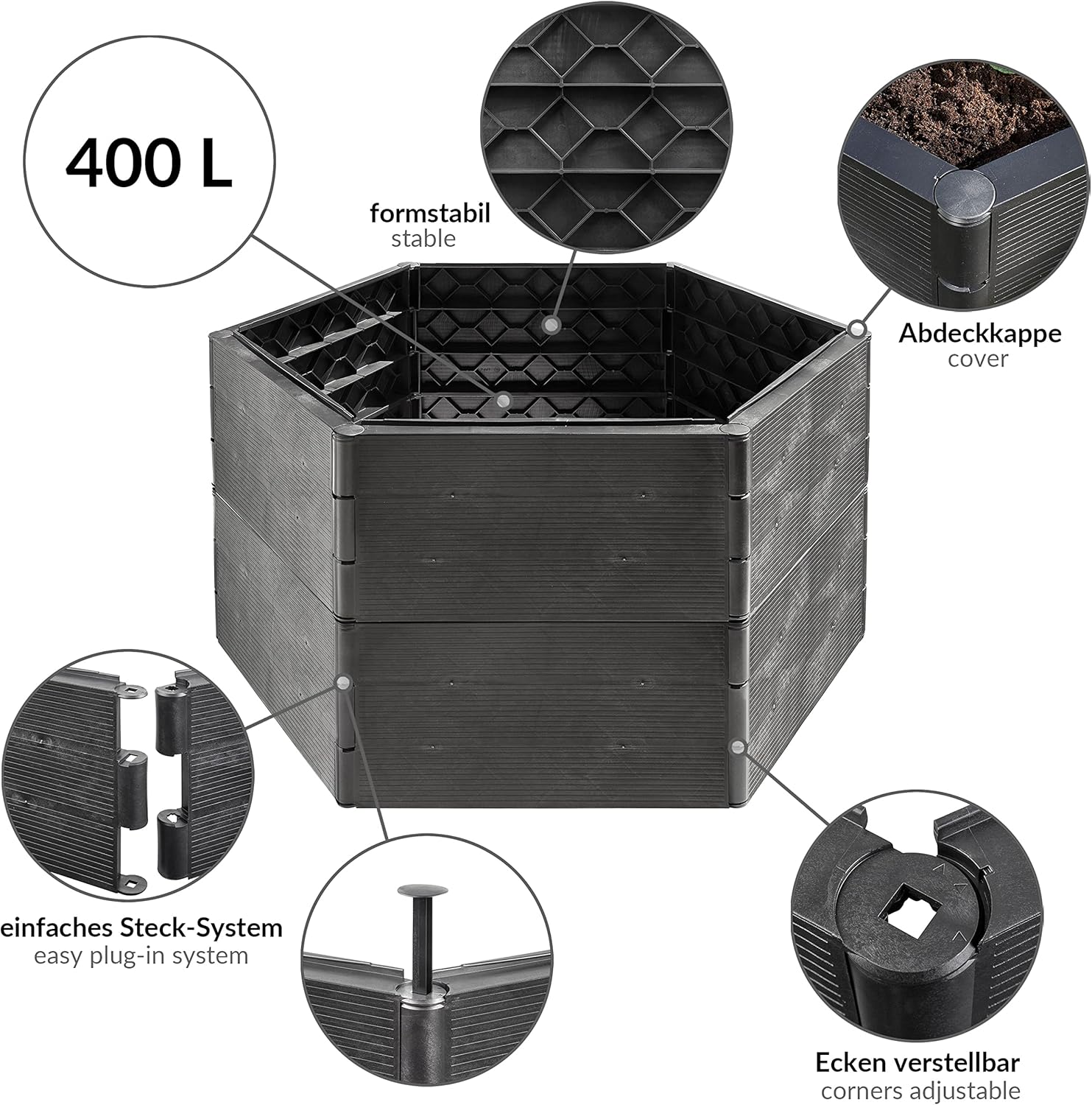 Grizzly Fioriera da Esterni - Set da 2 - immagine 3