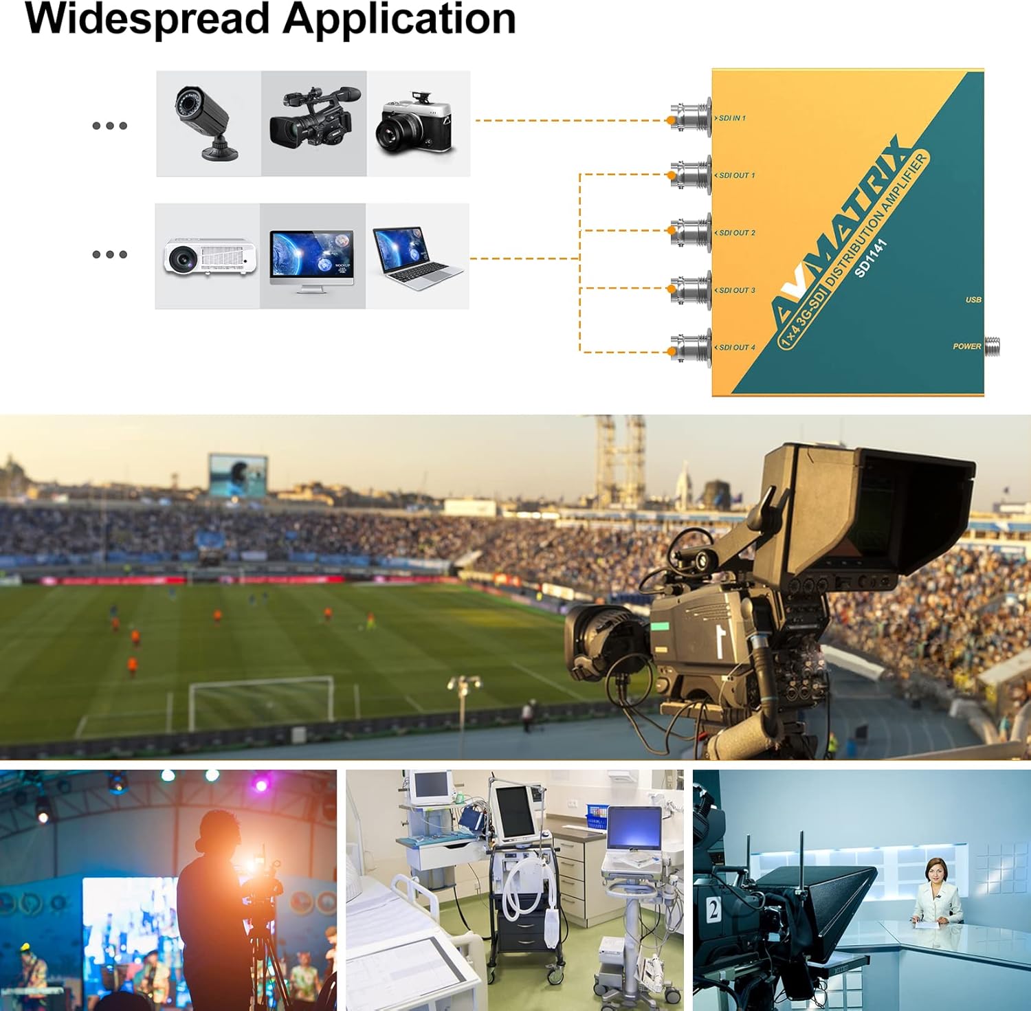 Avmatrix SD1141 - Splitter Amplificatore 1x4 3G SDI - immagine 4