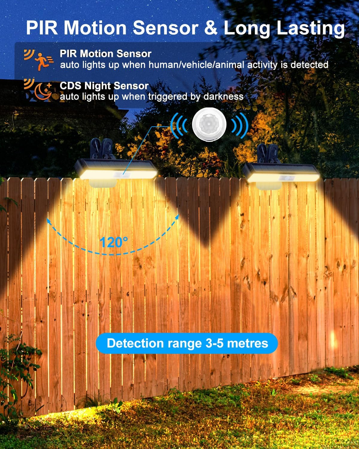 Luci Solari da Esterni a Clip con Sensore Movimento (2 pz) - immagine 2