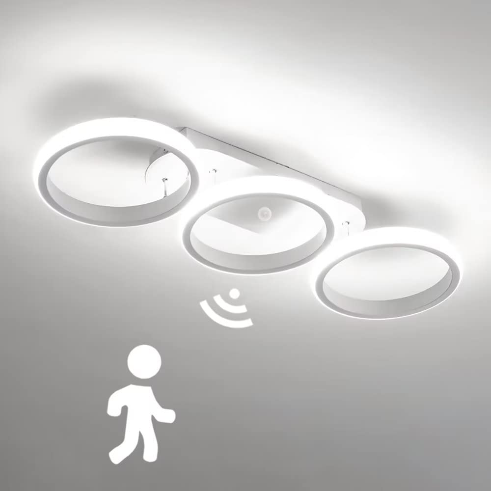 Plafoniera LED con Sensore di Movimento 30W, Bianco