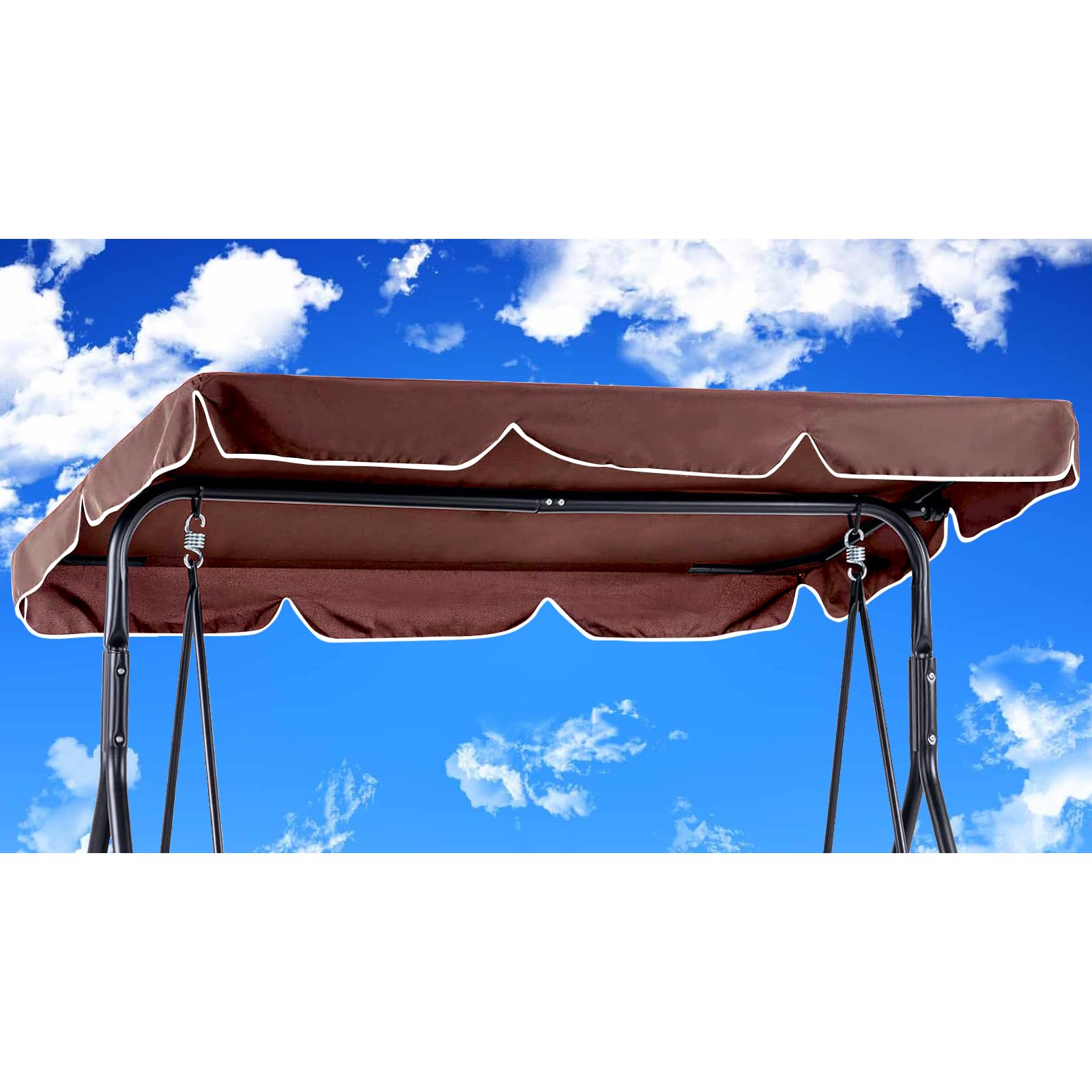 Tettuccio di Ricambio per Dondolo da Giardino 210x145cm, Marrone
