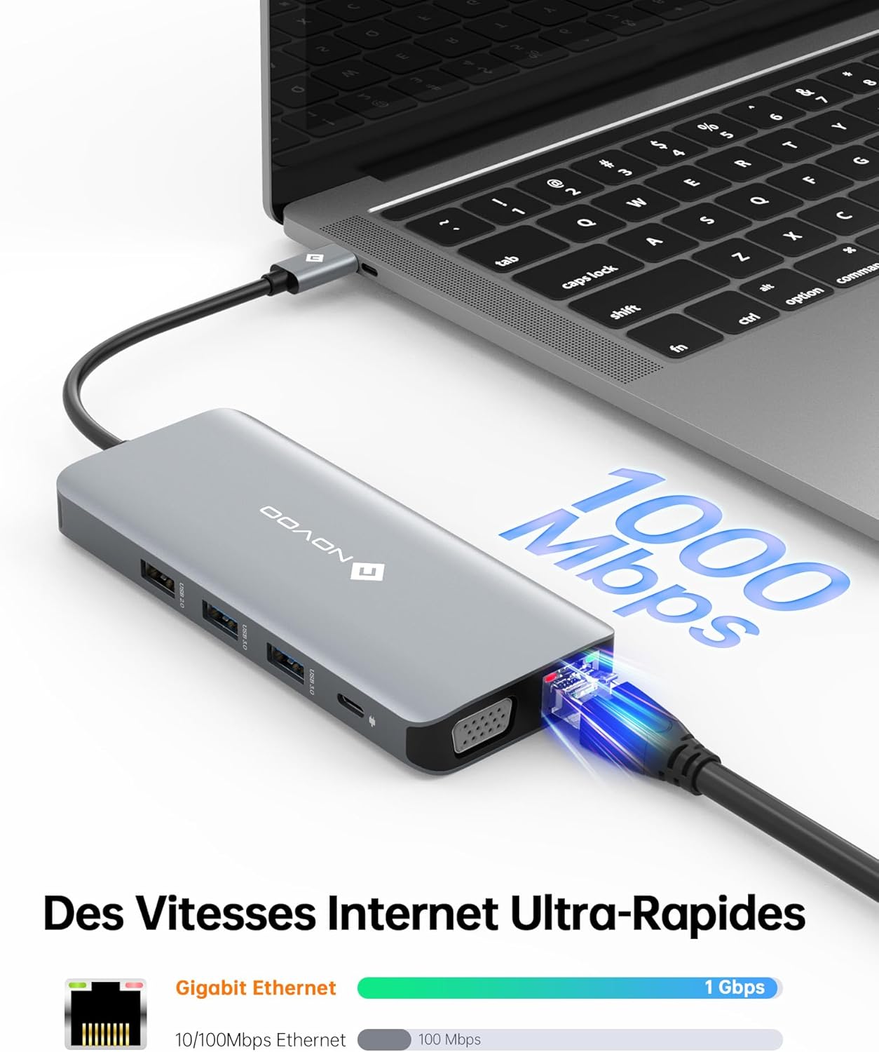 Novoo Docking Station 11 in 1 USB-C Dual HDMI - immagine 4