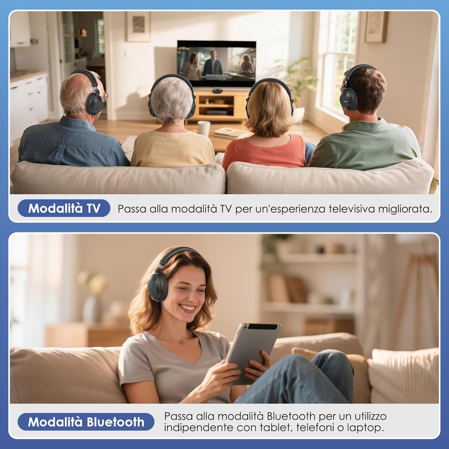 Simolio Cuffie Bluetooth TV Wireless con Suono Forte - immagine 3