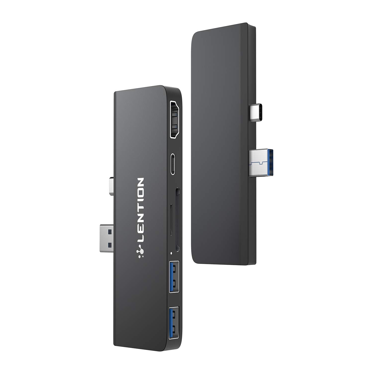 Lention Hub 7 in 1 USB-C per Surface Pro 7, Nero