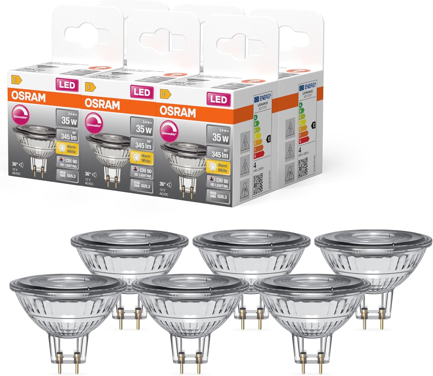 Osram LED Spot Reflector Superstar MR16 35 dimmerabile, 6-Pack - immagine 1