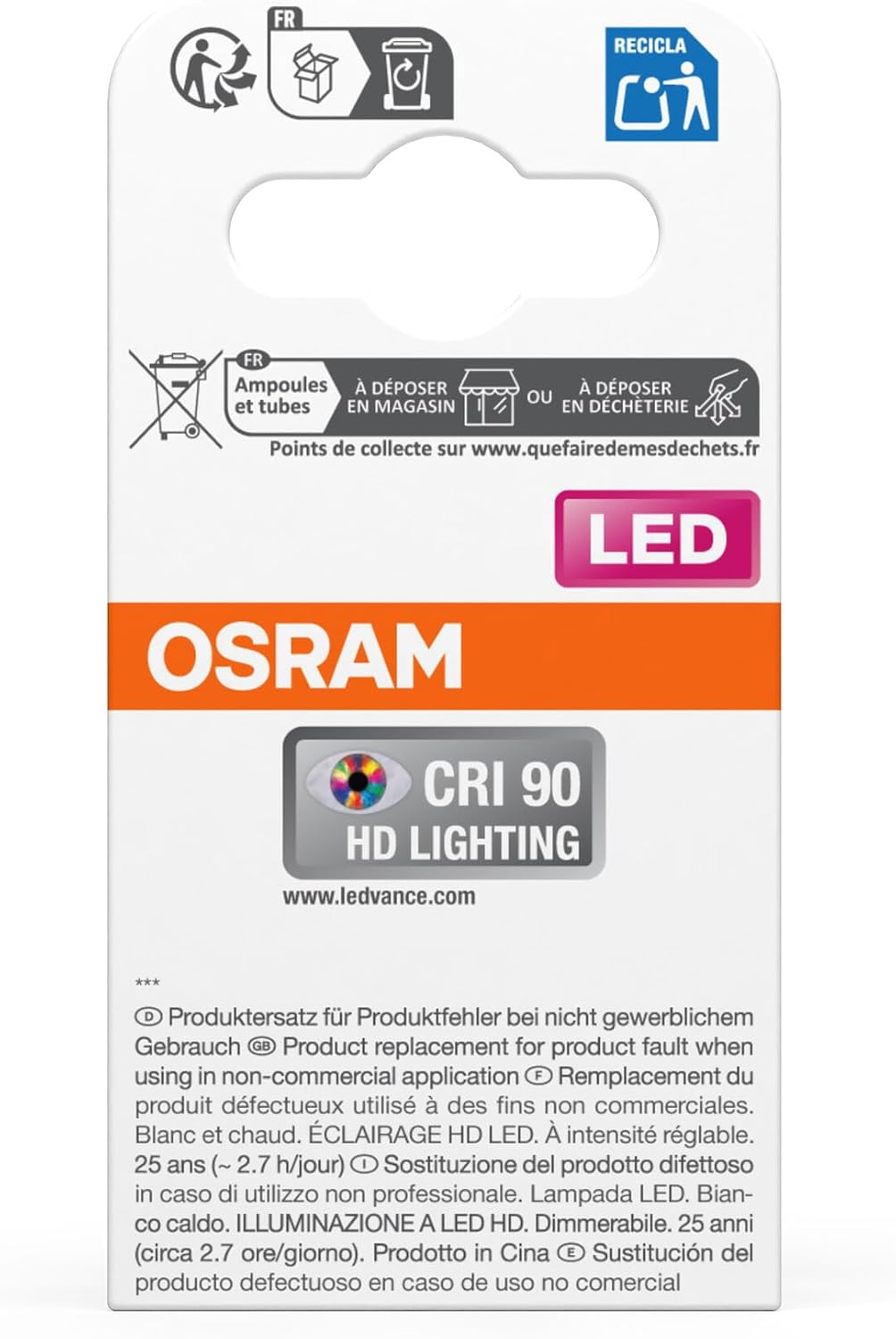Osram LED Spot Reflector Superstar MR16 35 dimmerabile, 6-Pack - immagine 3