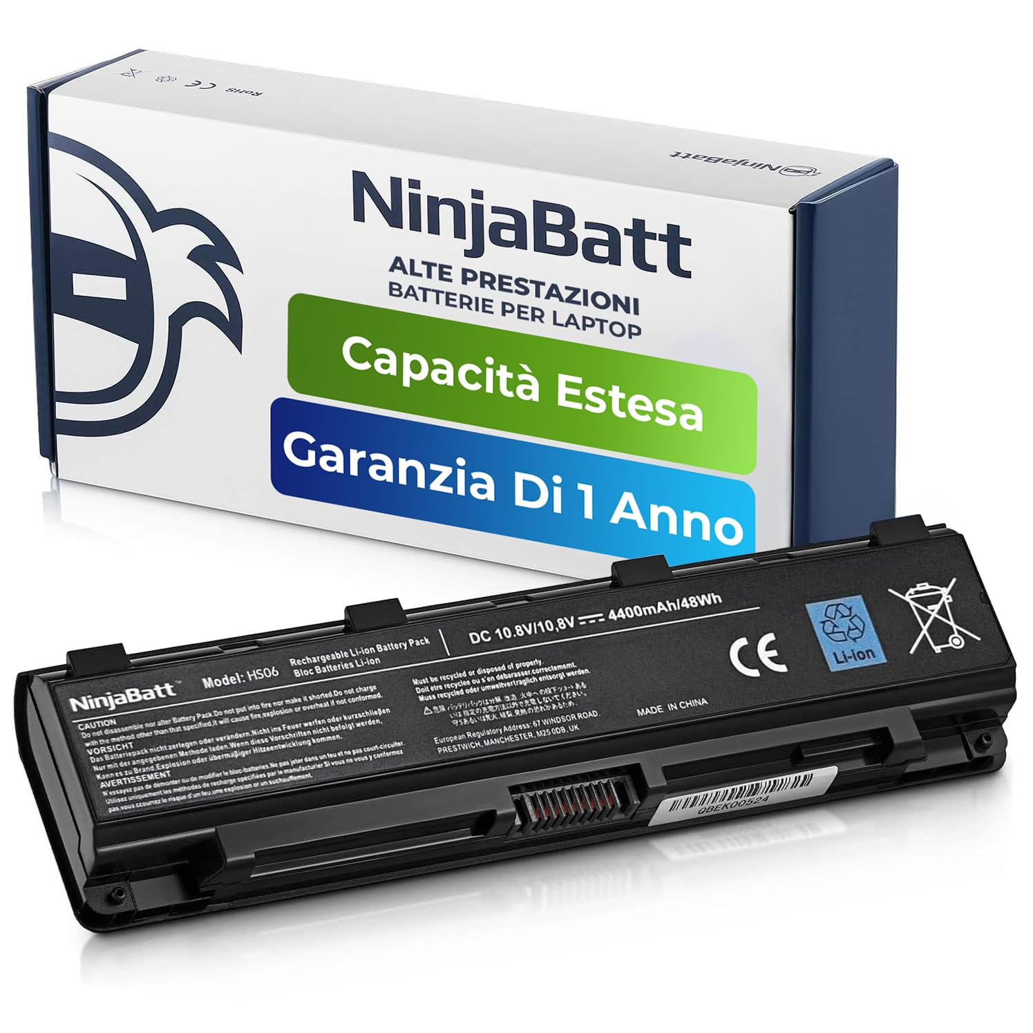 Ninjabatt Batteria per Toshiba Satellite 4400mAh
