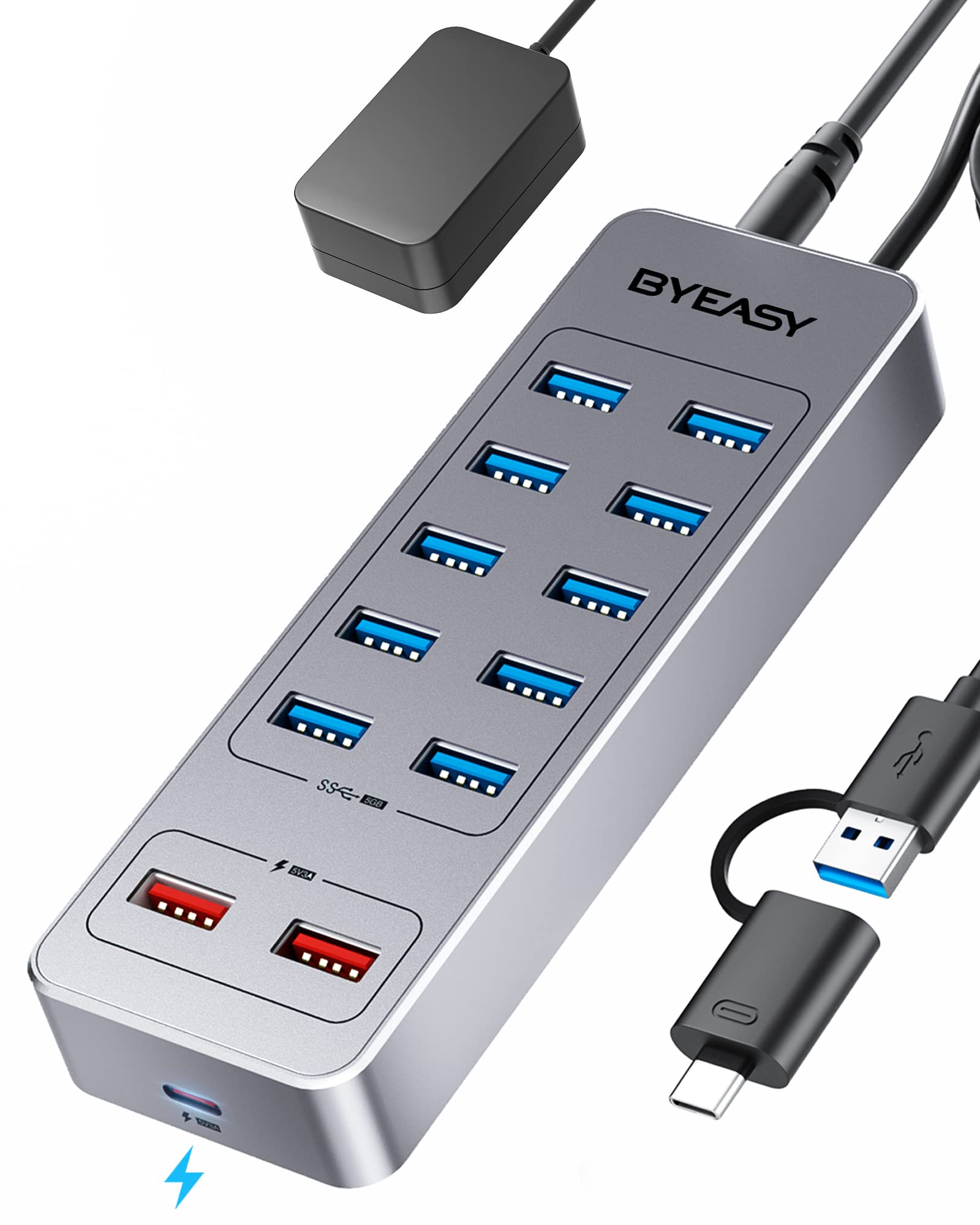 Byeasy Hub USB 3.0 Alimentato 13 Porte