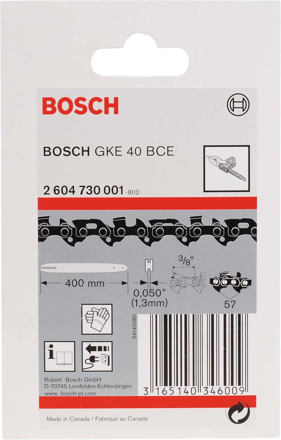 Bosch Catena per Motosega GKE 40 BCE 400 mm - immagine 2