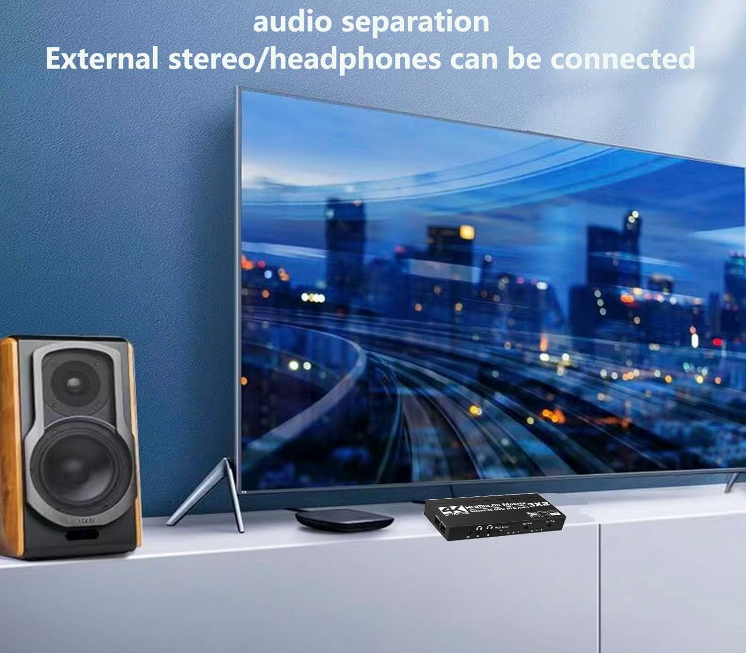 HDMI Matrix 3x2 4K 60Hz Switcher Splitter Box - immagine 9