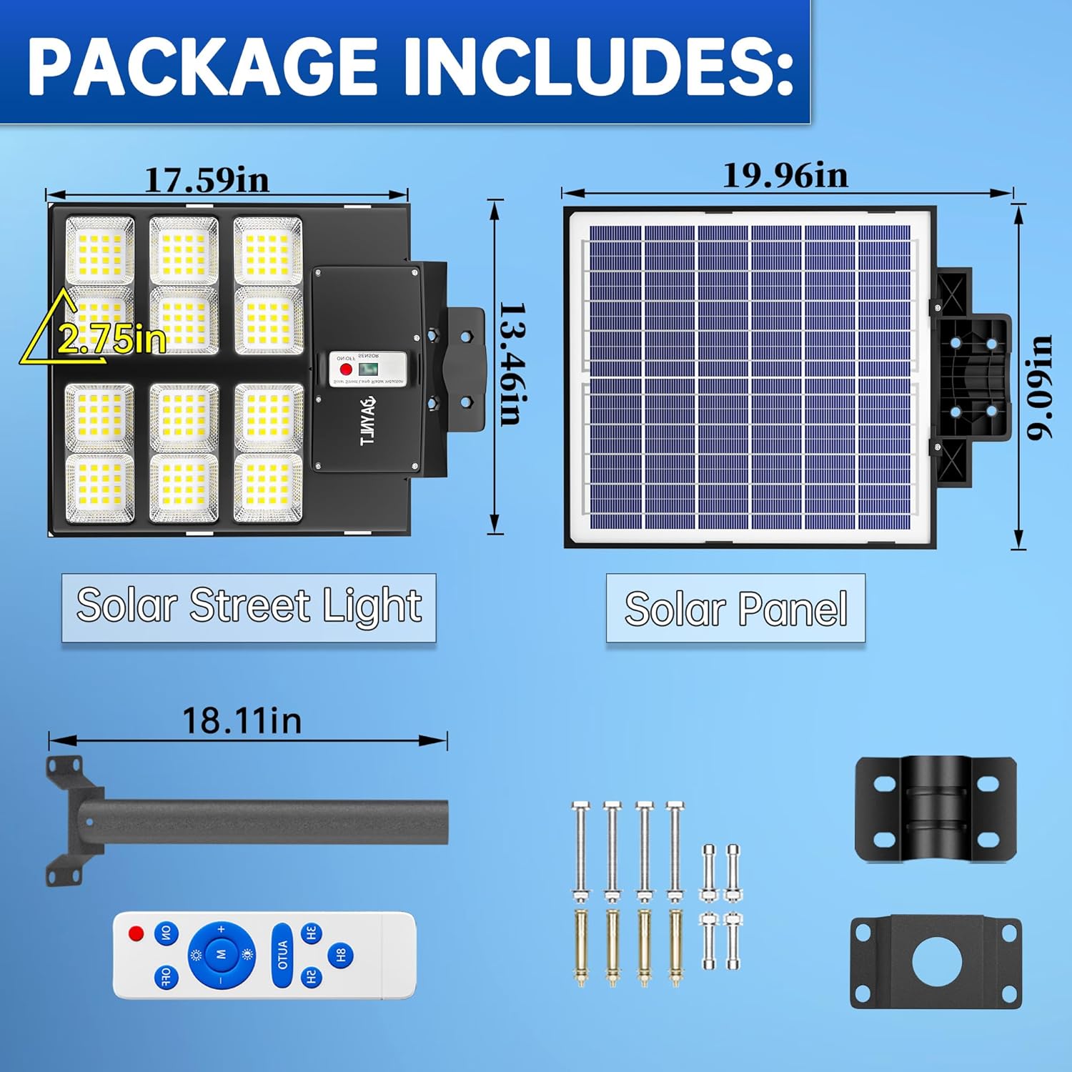 Jaynlt Lampione Stradale Solare 2000W 60000LM - immagine 6
