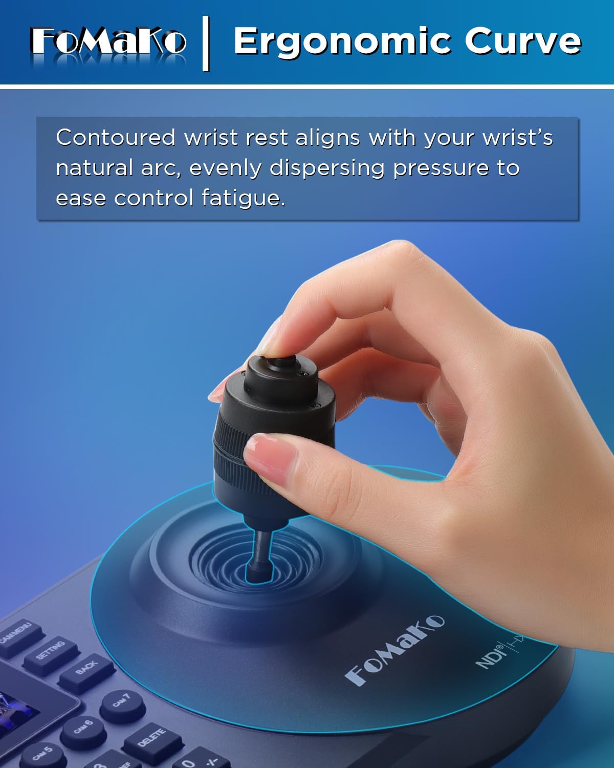 Fomako PTZ Controller NDI IP PoE con Joystick 4D - immagine 3