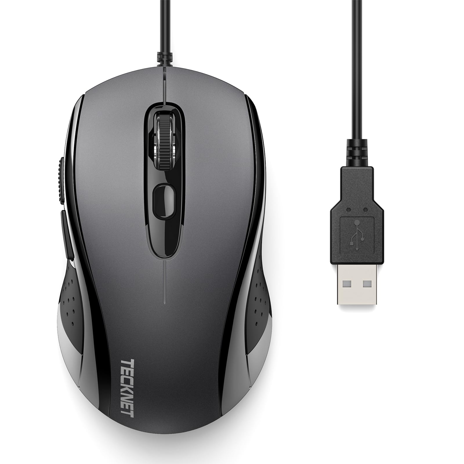 Tecknet Mouse con Filo Ottico USB 6400 DPI