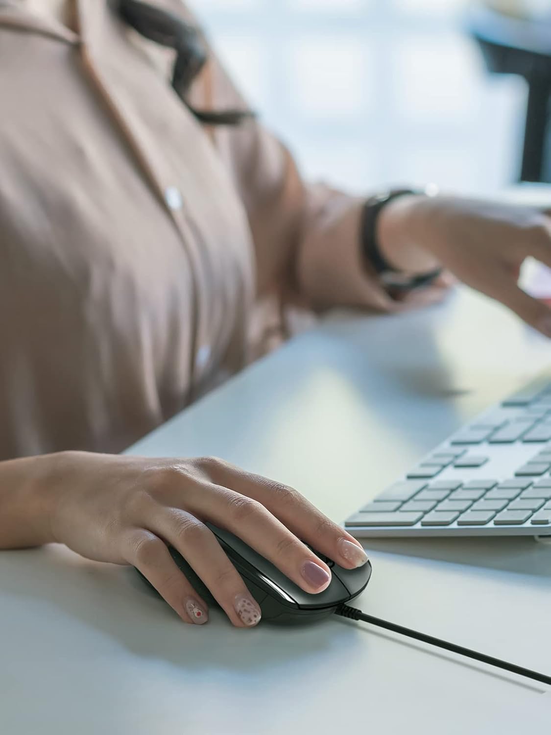 Tecknet Mouse con Filo Ottico USB 6400 DPI - immagine 7