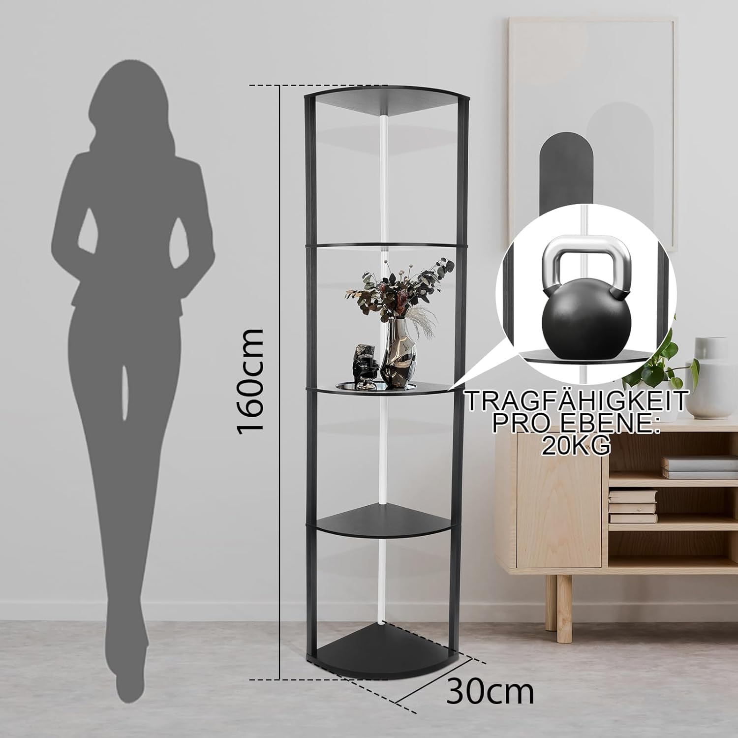 Scaffale Angolare RGB a 5 Livelli 160cm - immagine 4