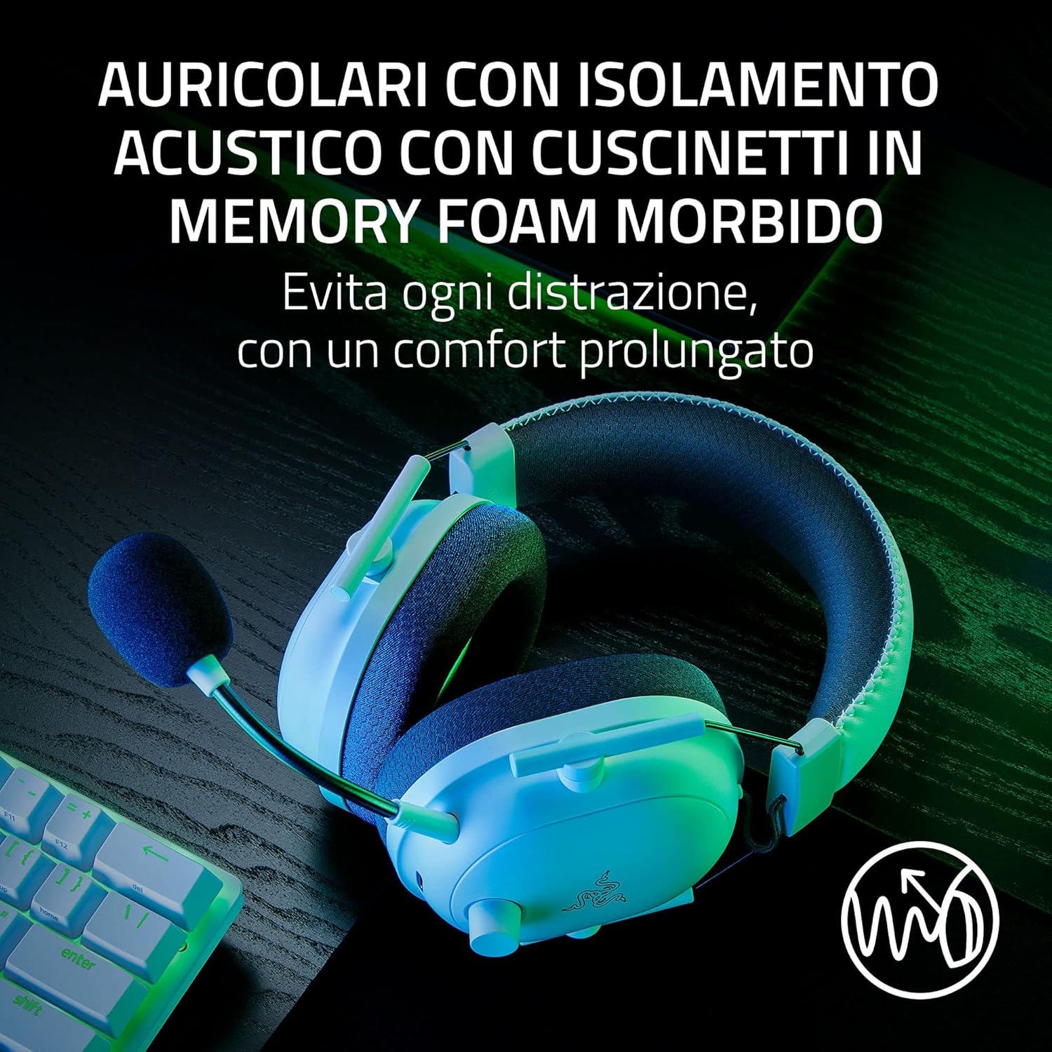 Razer BlackShark V2 Pro (2023) - Cuffie Wireless Esports (Bianco) - immagine 7