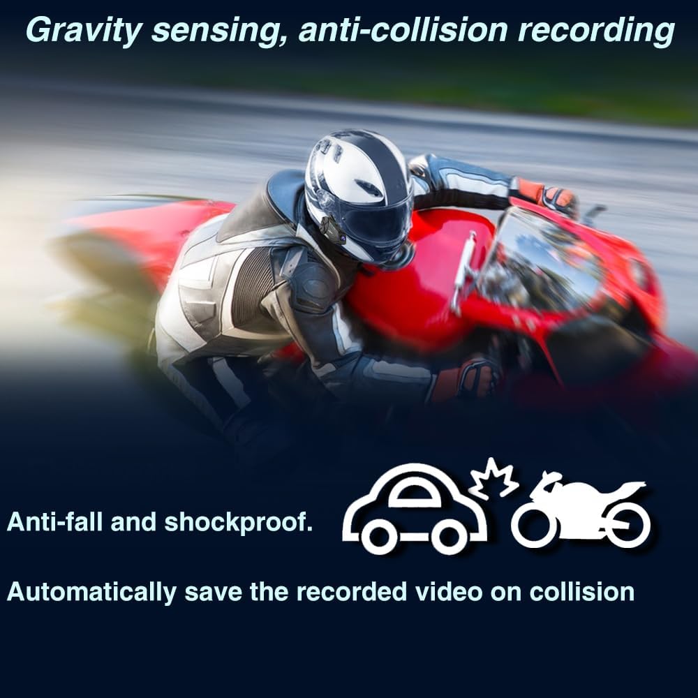 Obest Cuffie Bluetooth Moto con Fotocamera 2K - immagine 7