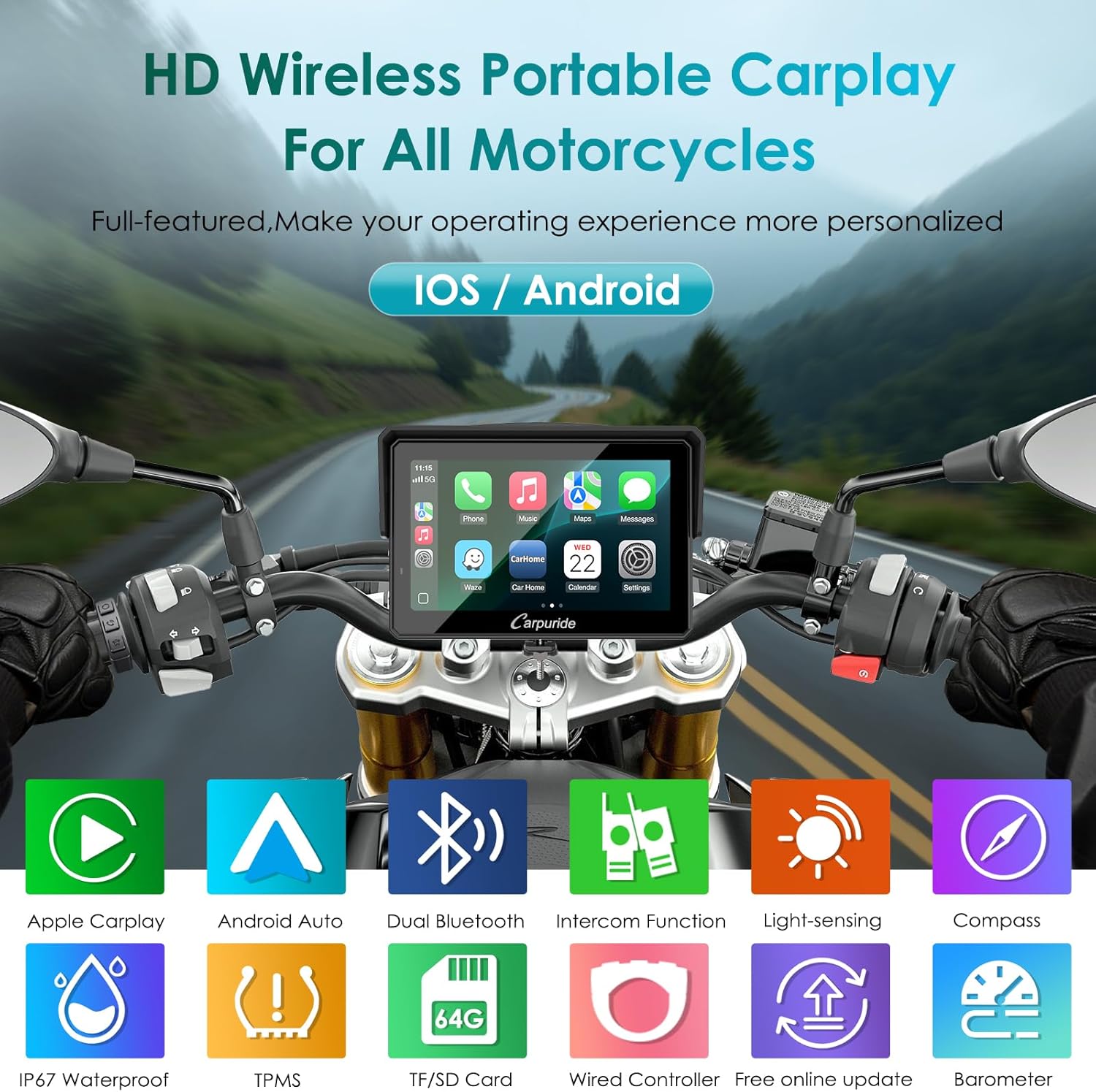 Carpuride W502S PRO per Moto Wireless Carplay/Android Auto - immagine 2