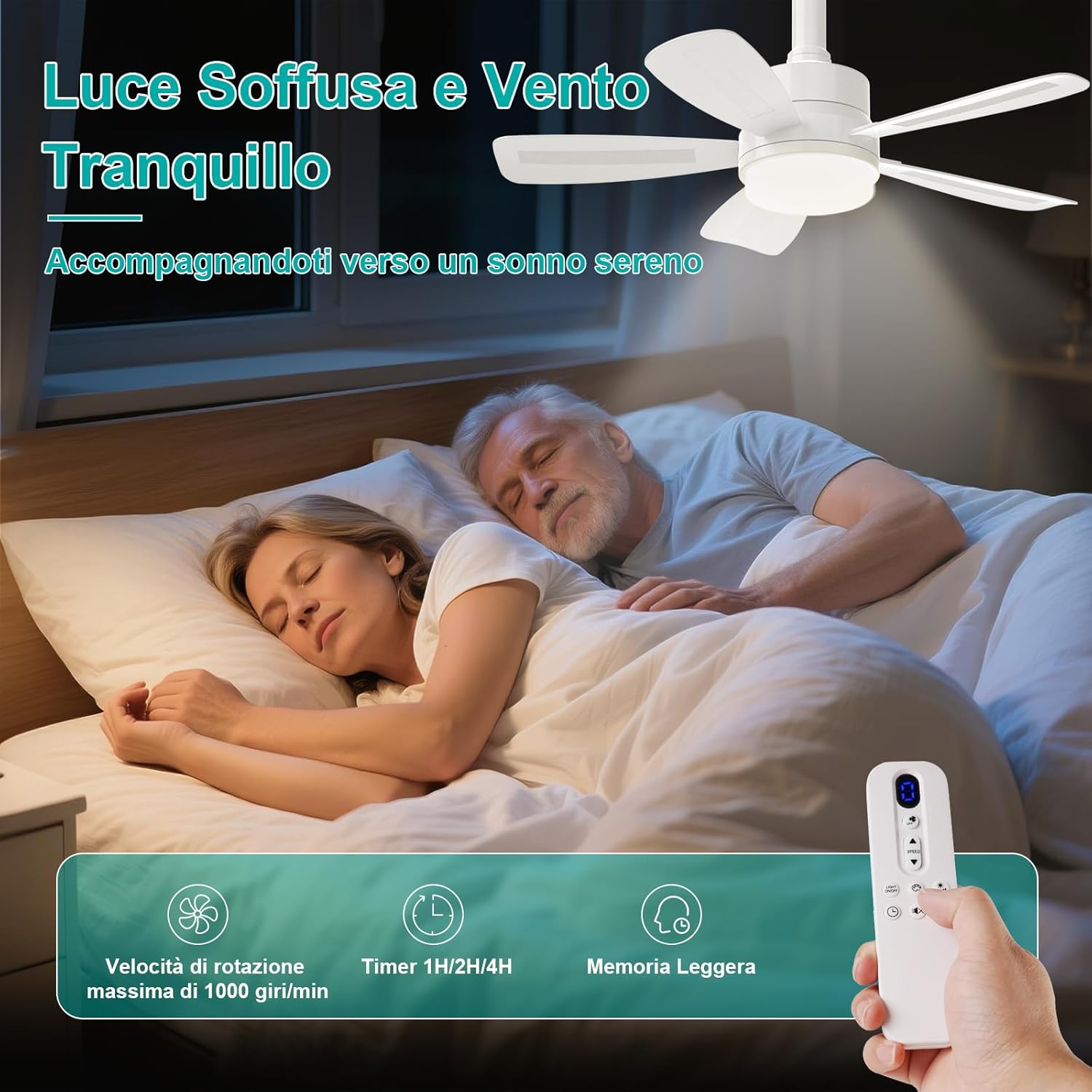 Reylax Ventilatore da Soffitto con Luce LED 50cm - immagine 6