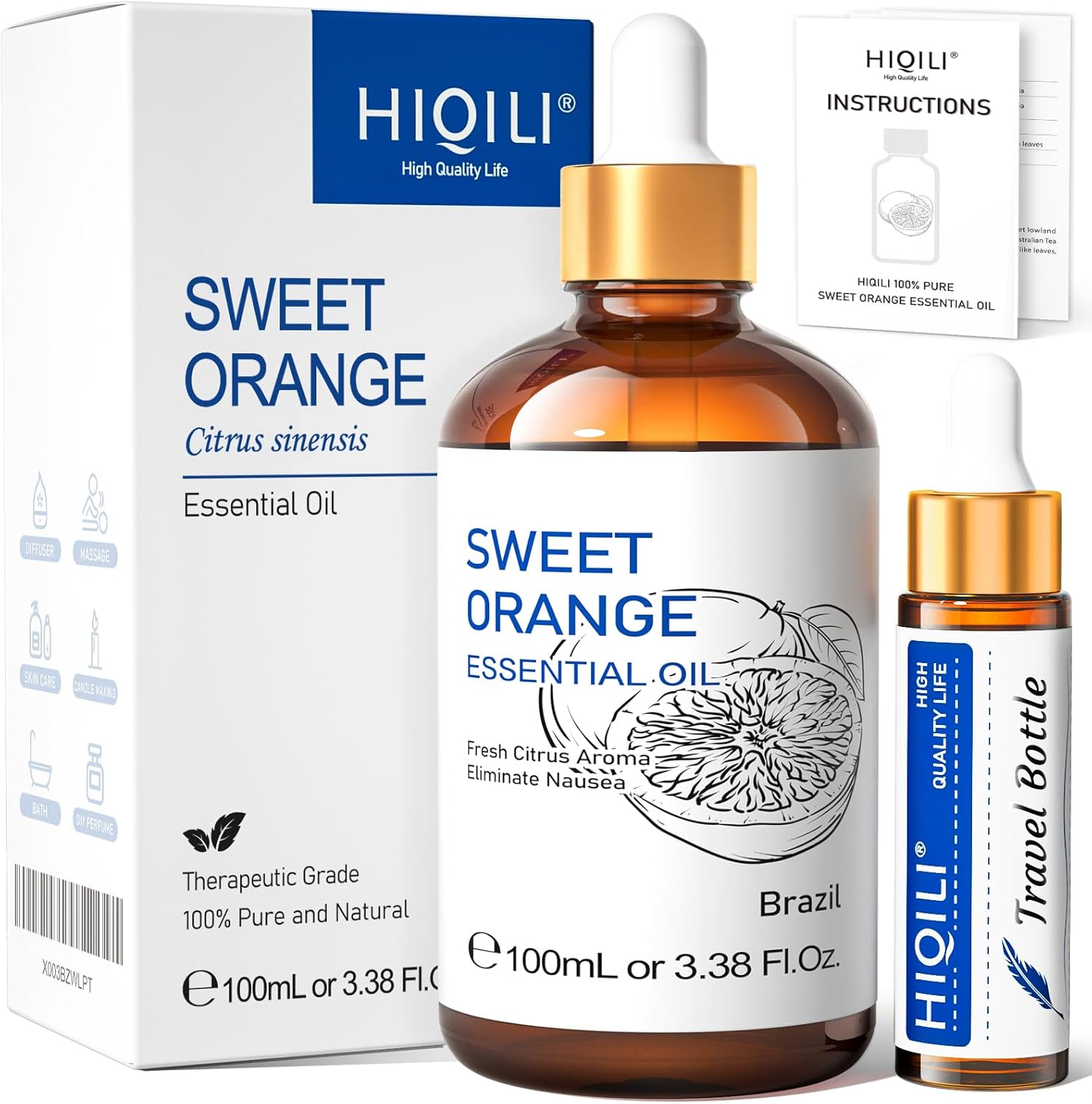 Hiqili Olio Essenziale di Arancia 100% Puro - immagine 1