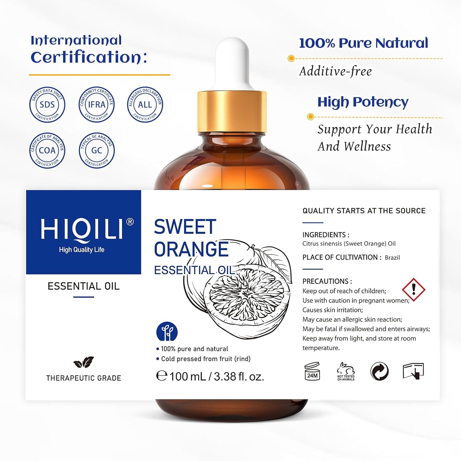 Hiqili Olio Essenziale di Arancia 100% Puro - immagine 7