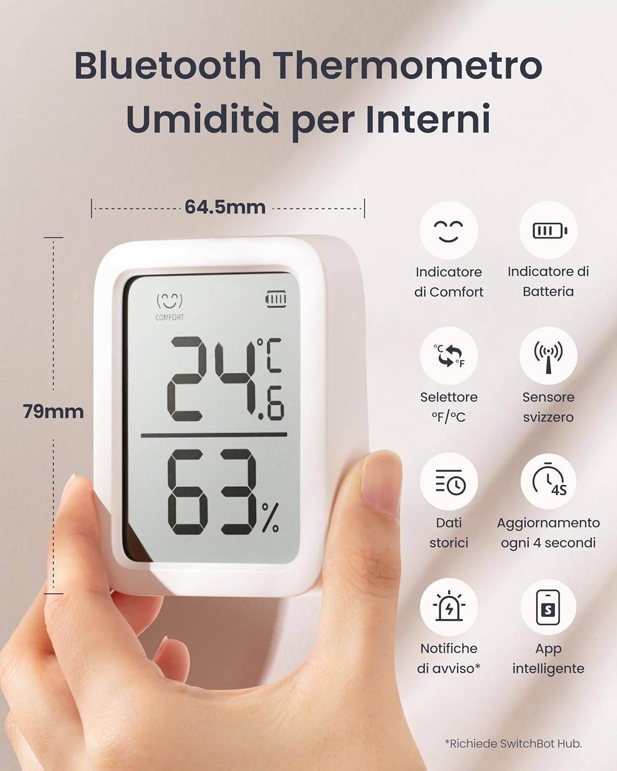 Switchbot Termometro Igrometro Ambiente Bluetooth - immagine 2