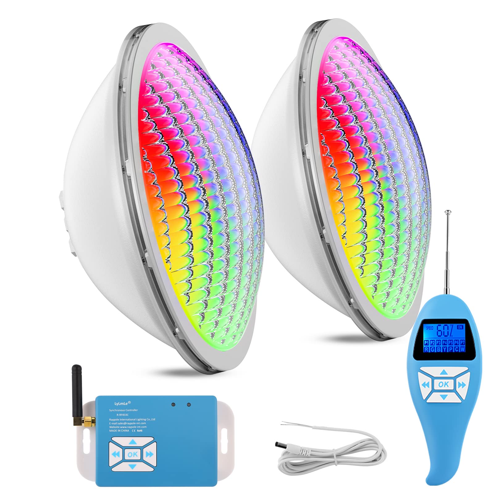 Lylmle Led Piscina PAR56, 20W RGB (2 lampade)